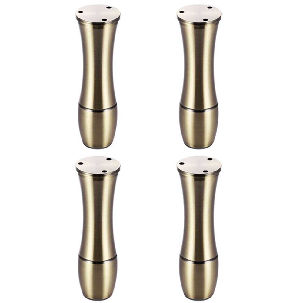 4 Pack Adjustable Bronze Round Furniture Legs - 15cm Height for Sofa, Couch, Ottoman, Bed & Coffee Table - Perfect for Living Room, Bedroom & Home Office Furniture Upgrade
