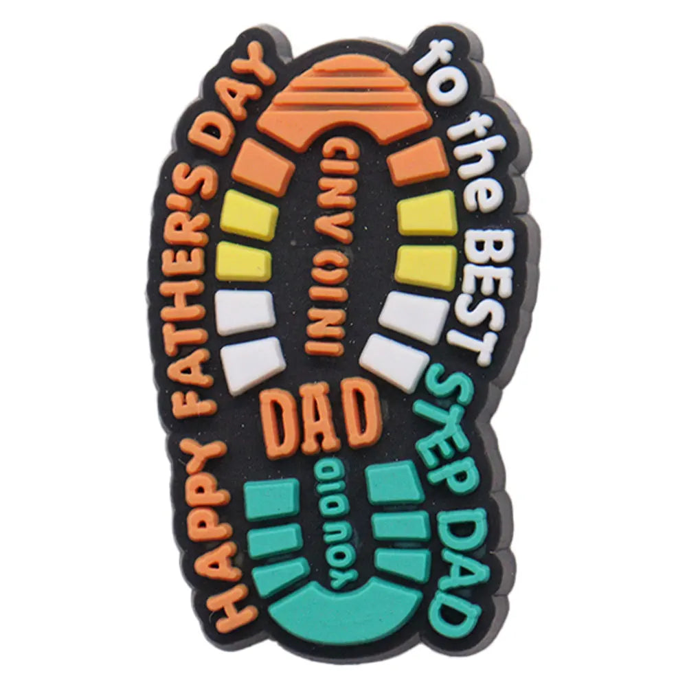 1Pcs I Love Papa Slippers PVC Shoe Button Charms - Best Dad Clog Accessories for DIY, Man Phone Case - Perfect Father's Day Gift for Dad, Husband, Grandfather - Home, Office & Casual Wear