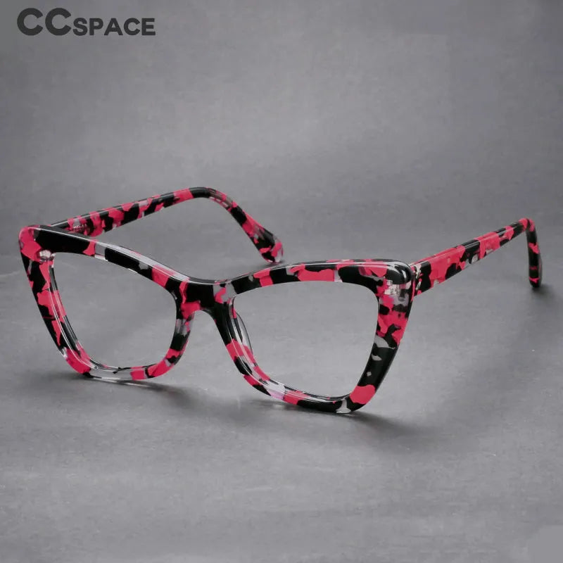 CCspace Women's Full Rim Cat Eye Acetate Reading Glasses for Hyperopia - Stylish & Lightweight Eyewear for Work, Reading, and Daily Use
