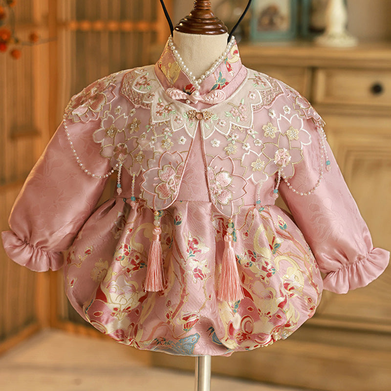 Elegant Baby Girl 1st Birthday Dress | Toddler Baby Romper Outfit | Perfect for First Birthday Party, Photo Shoot & Special Occasions