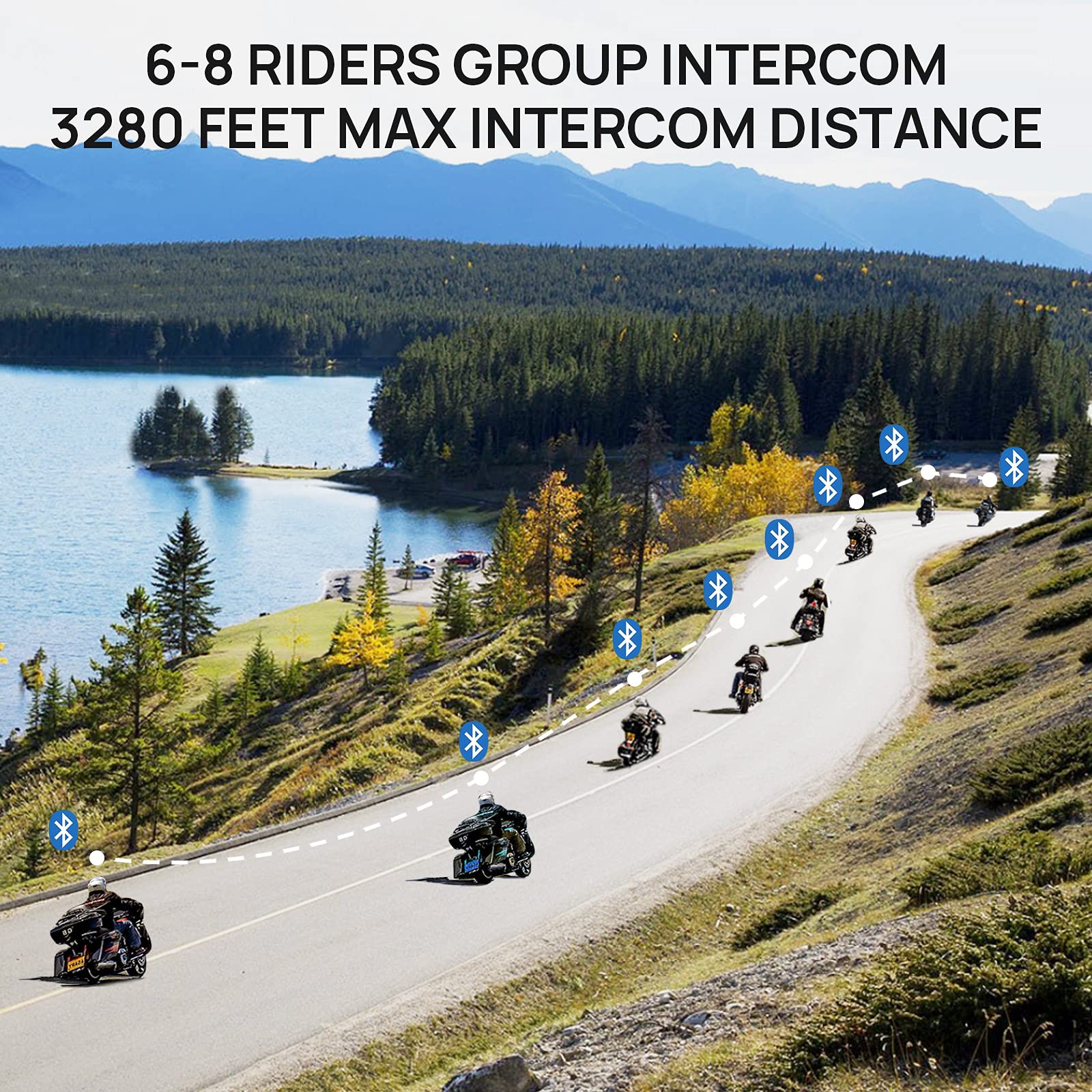 ILM 902BT PRO Bluetooth Motorcycle Helmet - Modular Flip Up Full Face Helmet with Dual Visor, 6 Rider Intercom, MP3 & FM Radio - DOT Approved (Matte Black, Large) - Perfect for Group Riding, Commuting & Long Distance Tours
