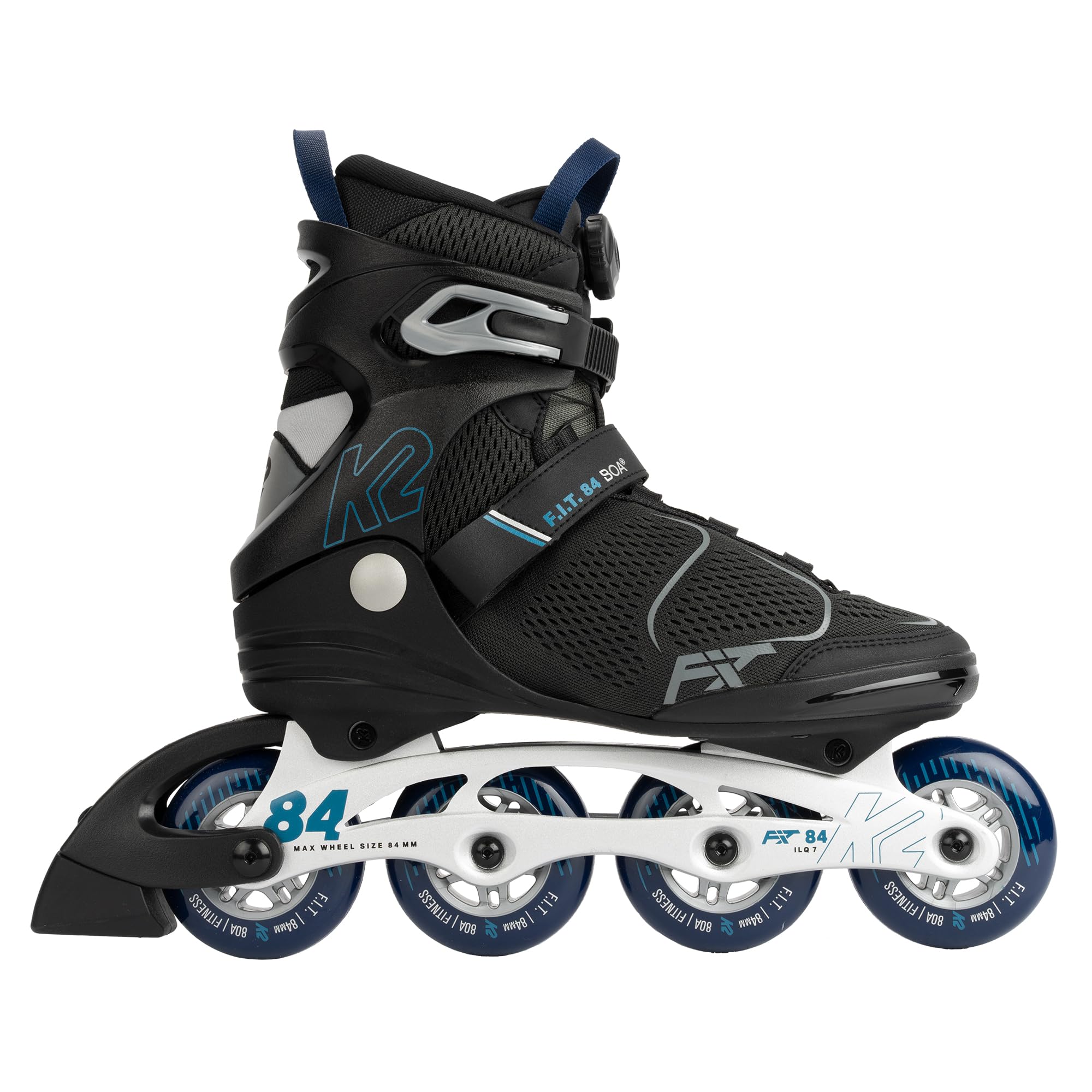 K2 F.I.T. 84 Boa Gray Men's Inline Skates - High-Performance Rollerblades for Fitness, Speed & Urban Commuting | Perfect for Outdoor Exercise, Skating Rinks & City Travel