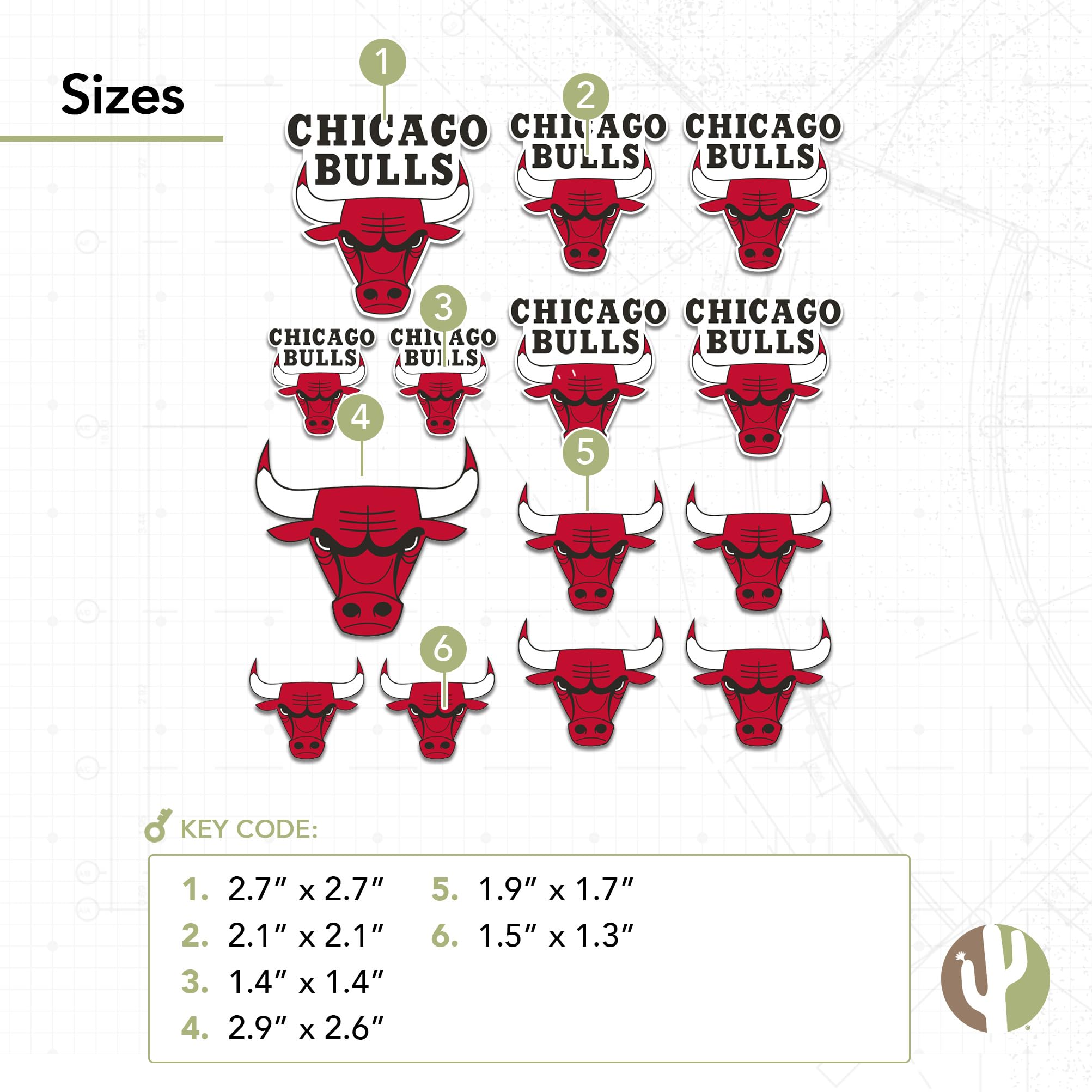 Official NBA Chicago Bulls Desert Cactus Vinyl Decal Sticker - Waterproof Laptop, Water Bottle & Car Decor - Perfect for Sports Fans, Scrapbooking & DIY Projects