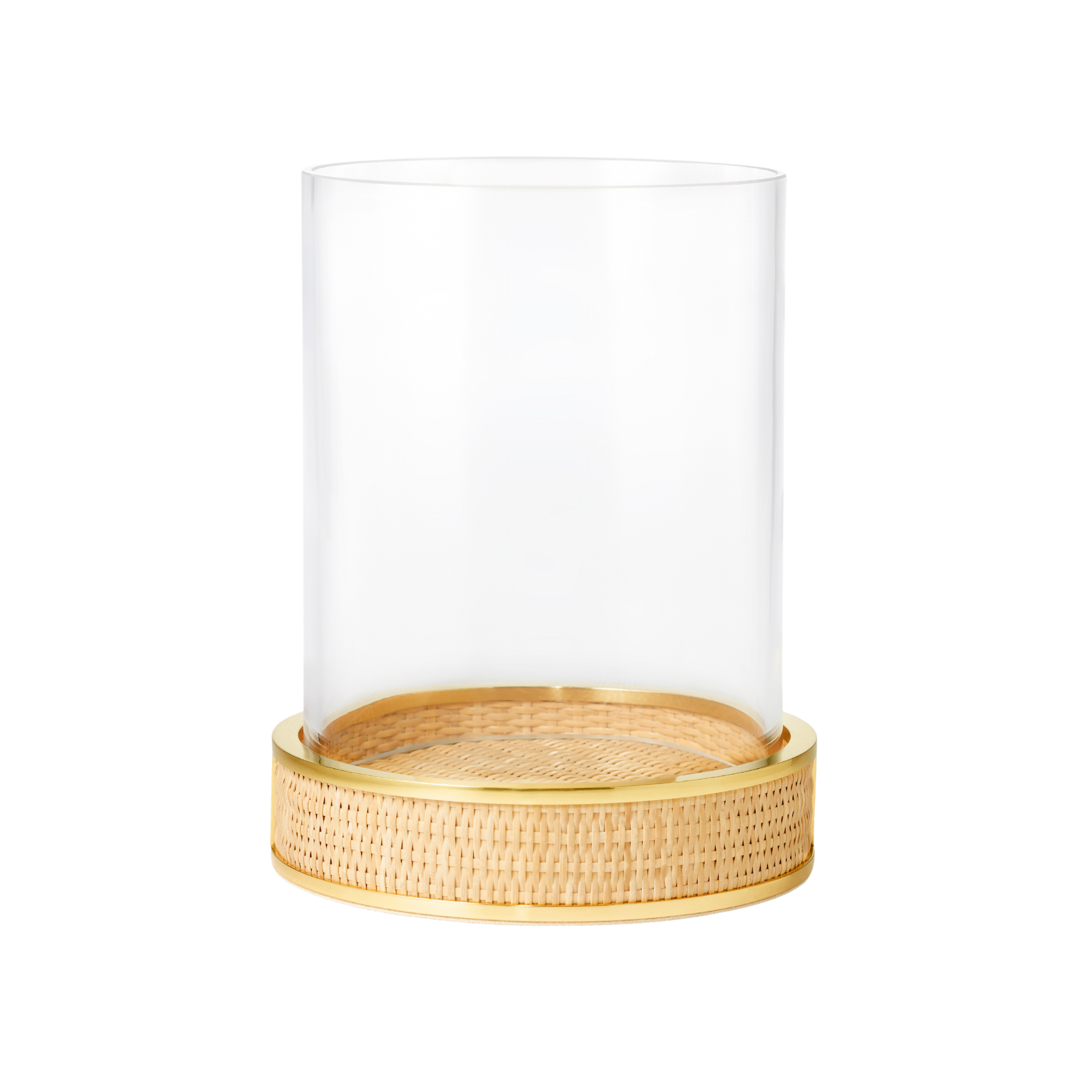 Colette Cane Hurricane Glass Vase - Elegant Home Decor for Centerpieces, Wedding, and Tabletop Display - Perfect for Candles, Flowers, and Rustic Farmhouse Style
