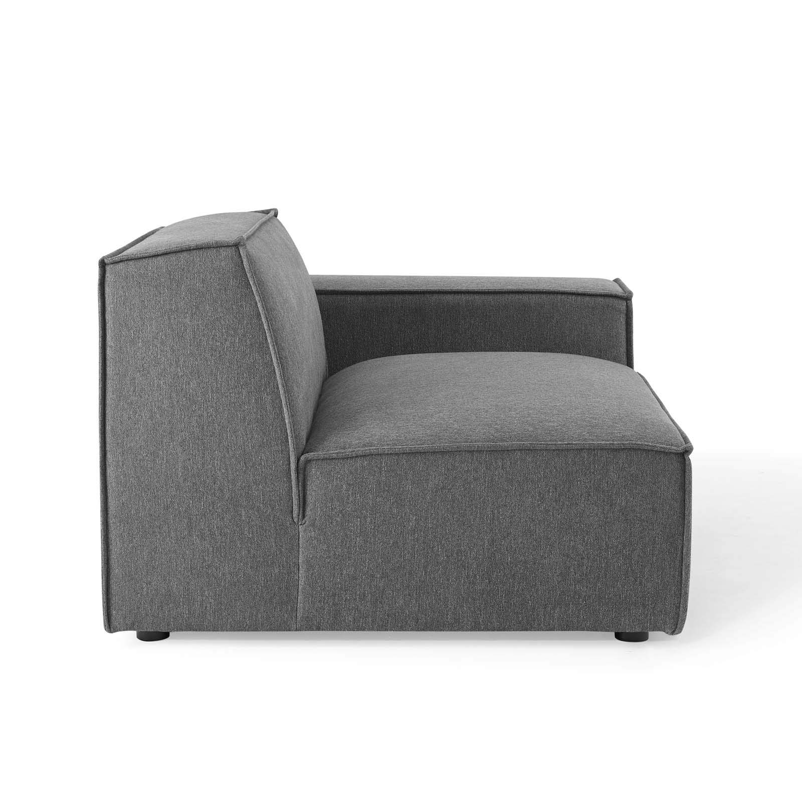 Modway EEI-4111-CHA Restore 2-Piece Sectional Sofa in Charcoal - Modern L-Shaped Couch for Living Room, Lounge & Small Spaces