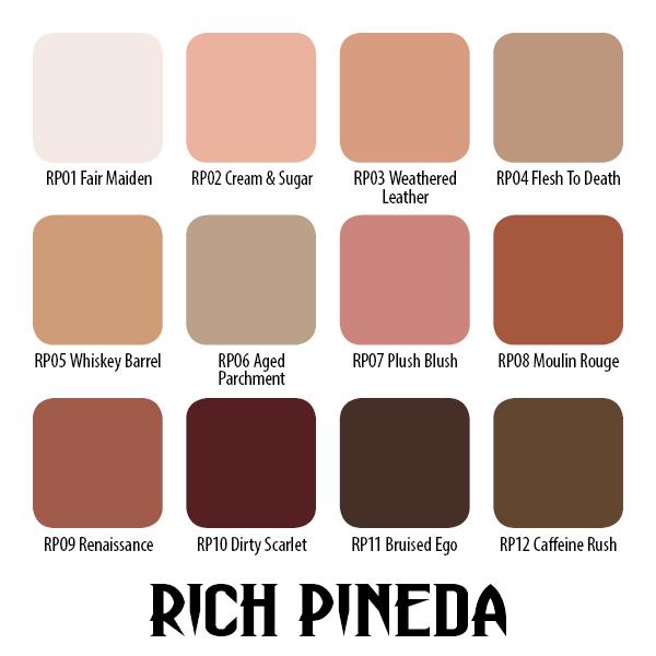 Eternal Ink Rich Pineda Signature Color 1 oz Set - Professional Tattoo Ink for Artists - Perfect for Tattooing, Body Art & Permanent Makeup
