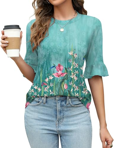 Light Floral Teal