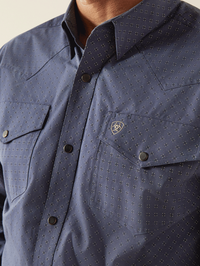 Ariat Men's Relentless Pursuit Classic Fit Shirt - Navy Blue Casual Button Down Shirt for Work, Outdoor & Everyday Wear