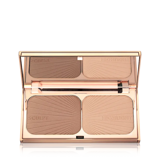 Charlotte Tilbury Filmstar Bronze & Glow Mini - Light to Medium Contour & Highlight Duo for a Sun-Kissed Glow | Perfect for Everyday Makeup & Special Occasions
