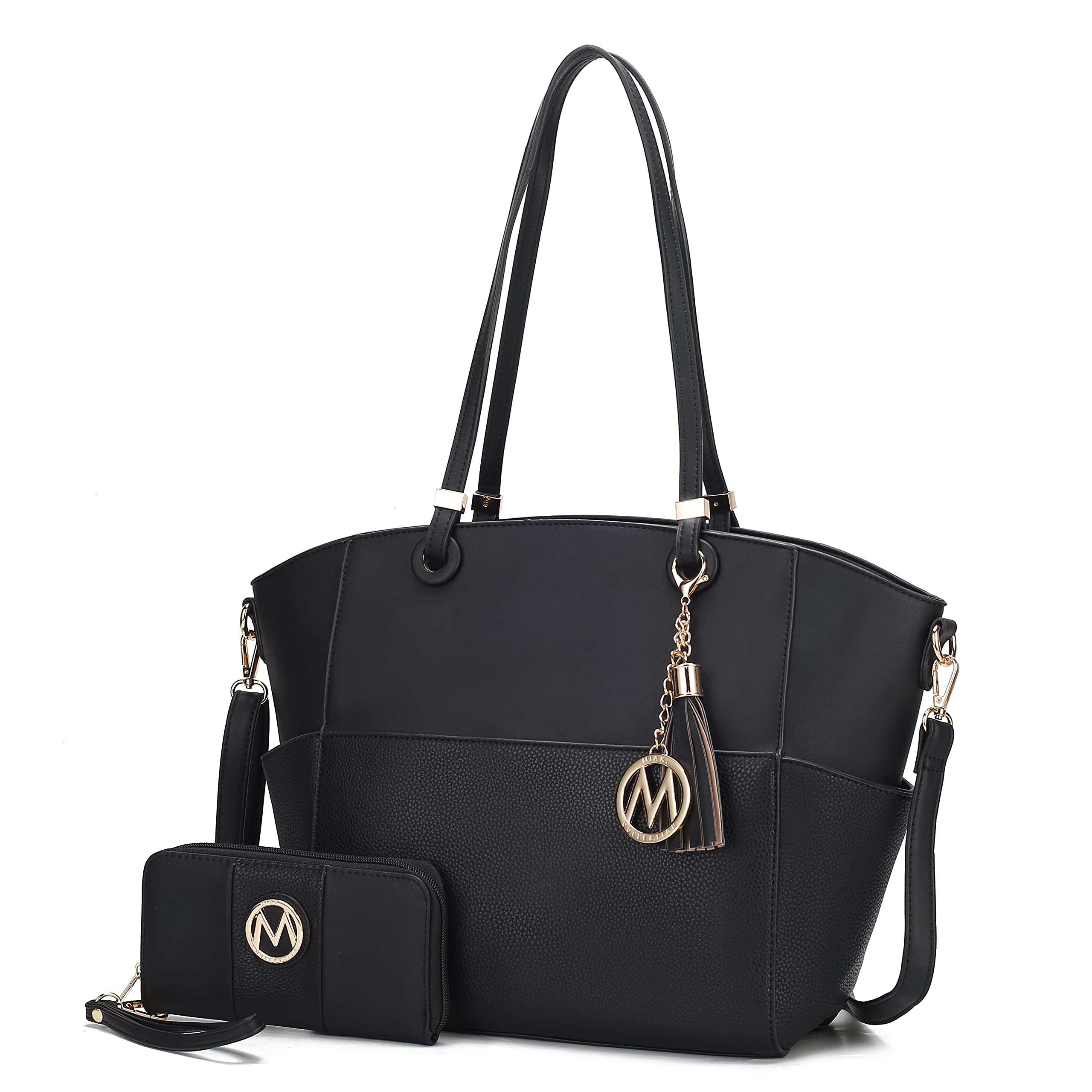 MKF Collection Women's Vegan Leather Shoulder Bag - Top Handle Crossbody Purse & Tote Satchel Handbag for Work, Travel & Everyday Use