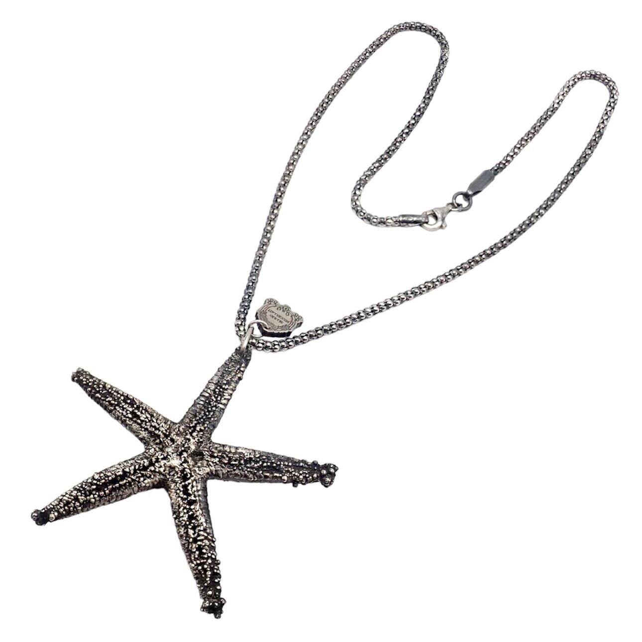 Vintage Mario Buccellati Sterling Silver Large Starfish Statement Necklace - Rare Collectible Jewelry for Women, Perfect for Beach Weddings & Summer Fashion