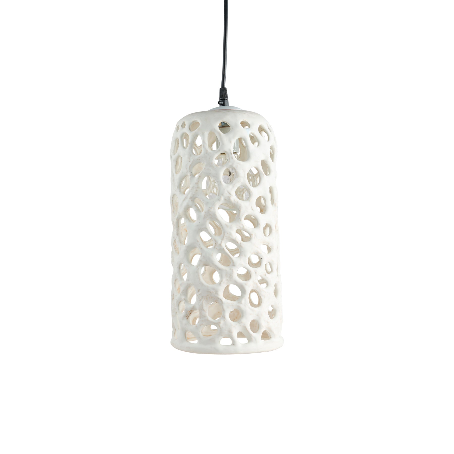 Large White Cylinder Hanging Lantern - Outdoor/Indoor Decorative Lighting for Patio, Garden & Home Decor
