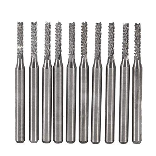 10PCS 2mm Carbide End Mill Cutter - High Precision Milling Tool for Metal, Plastic & Circuit Board Engraving - Perfect for CNC Machining, DIY Projects & Industrial Applications