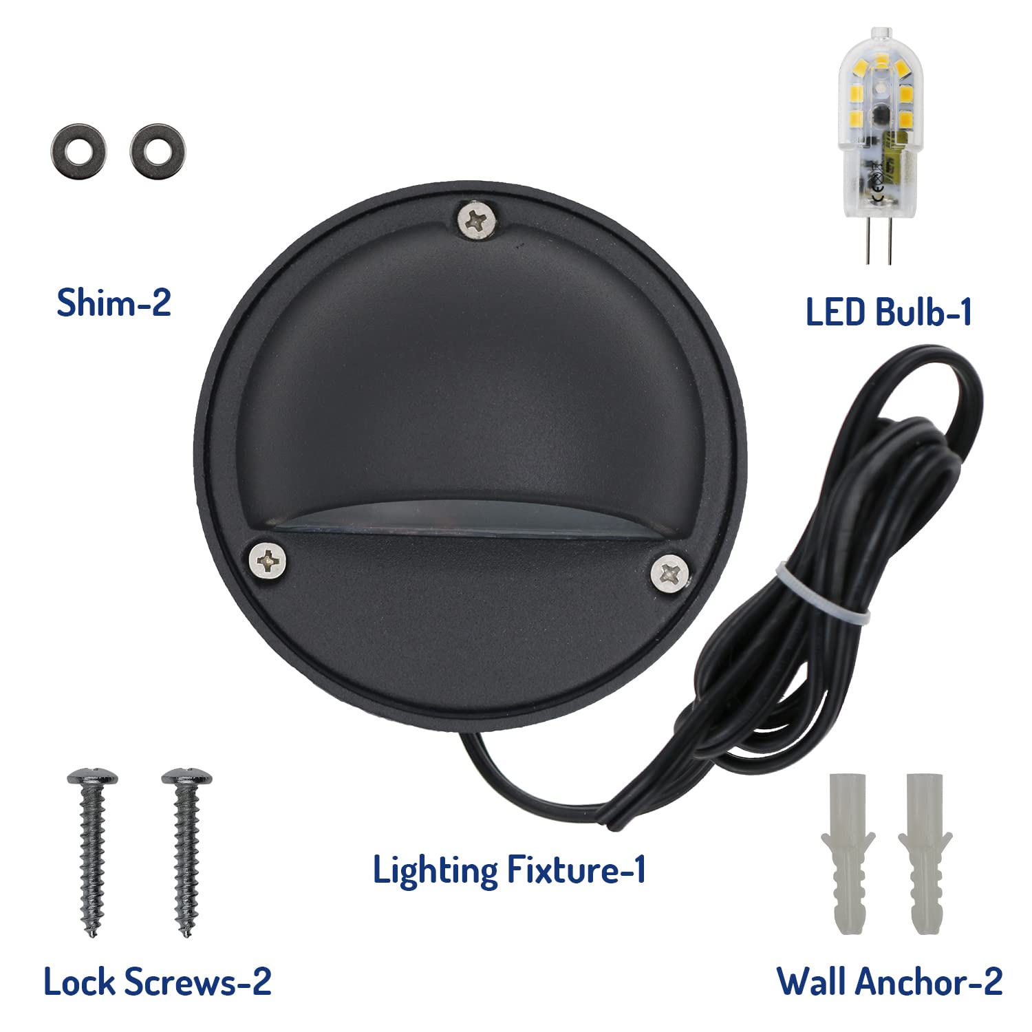 2W LED Deck Lights - Low Voltage Outdoor Landscape Lighting with Replaceable G4 LED Bulb (3000K Warm White, Aluminum Housing, Black) - Pack of 10 for Steps, Pathway, Walkway, Deck, Yard, Garden, Patio and Pool Area Lighting