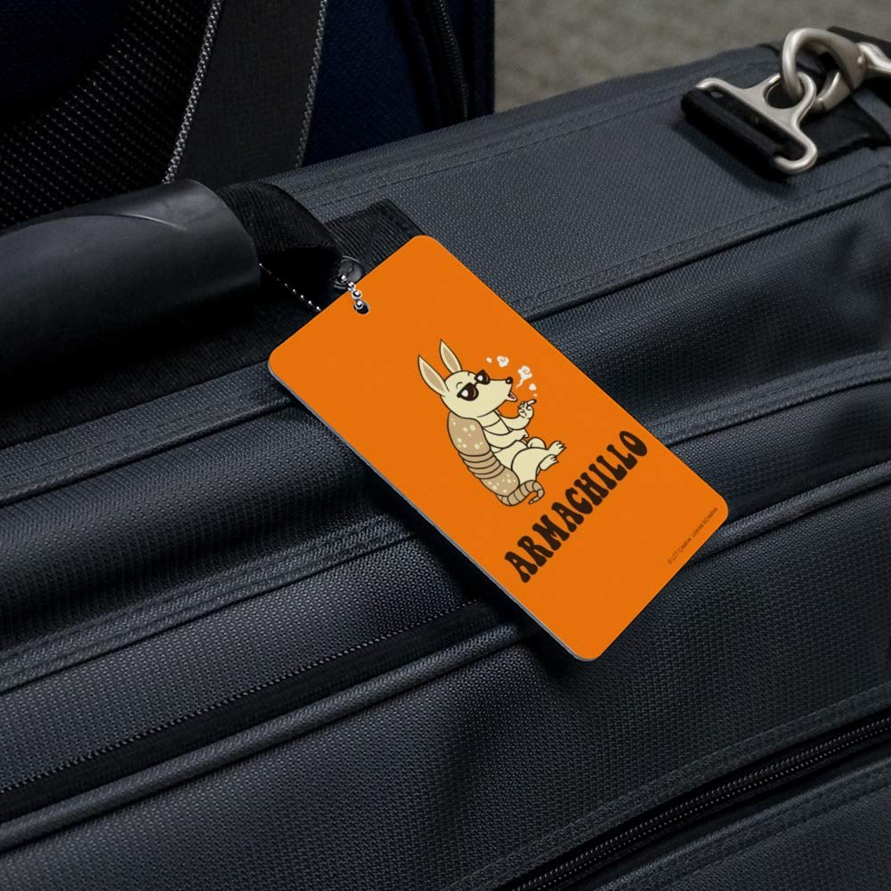 Funny Armadillo Luggage Tag - Durable Suitcase ID Tag with Humorous Armachillo Design - Perfect for Travel, Carry-On Bags, and Vacation Identification