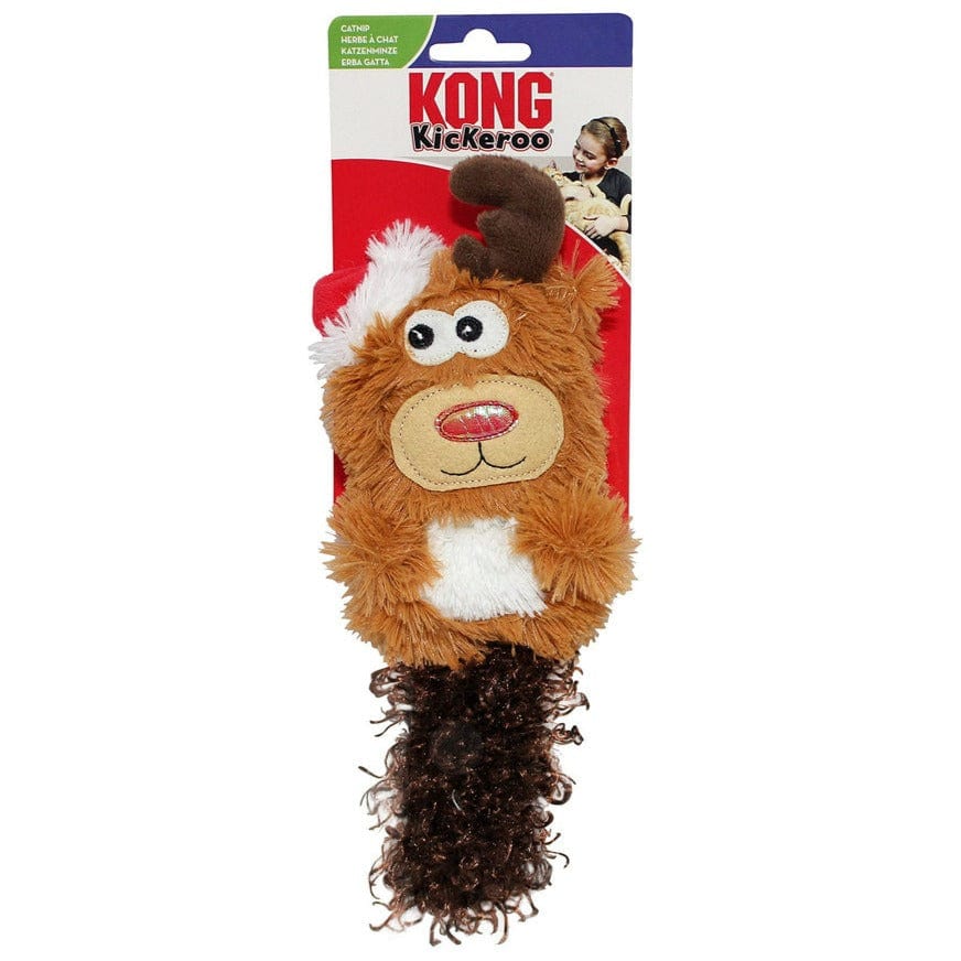 KONG Holiday Kickeroo Reindeer Cat Toy - Durable Interactive Cat Kicker Toy for Play & Exercise - Perfect Christmas Gift for Kittens & Adult Cats