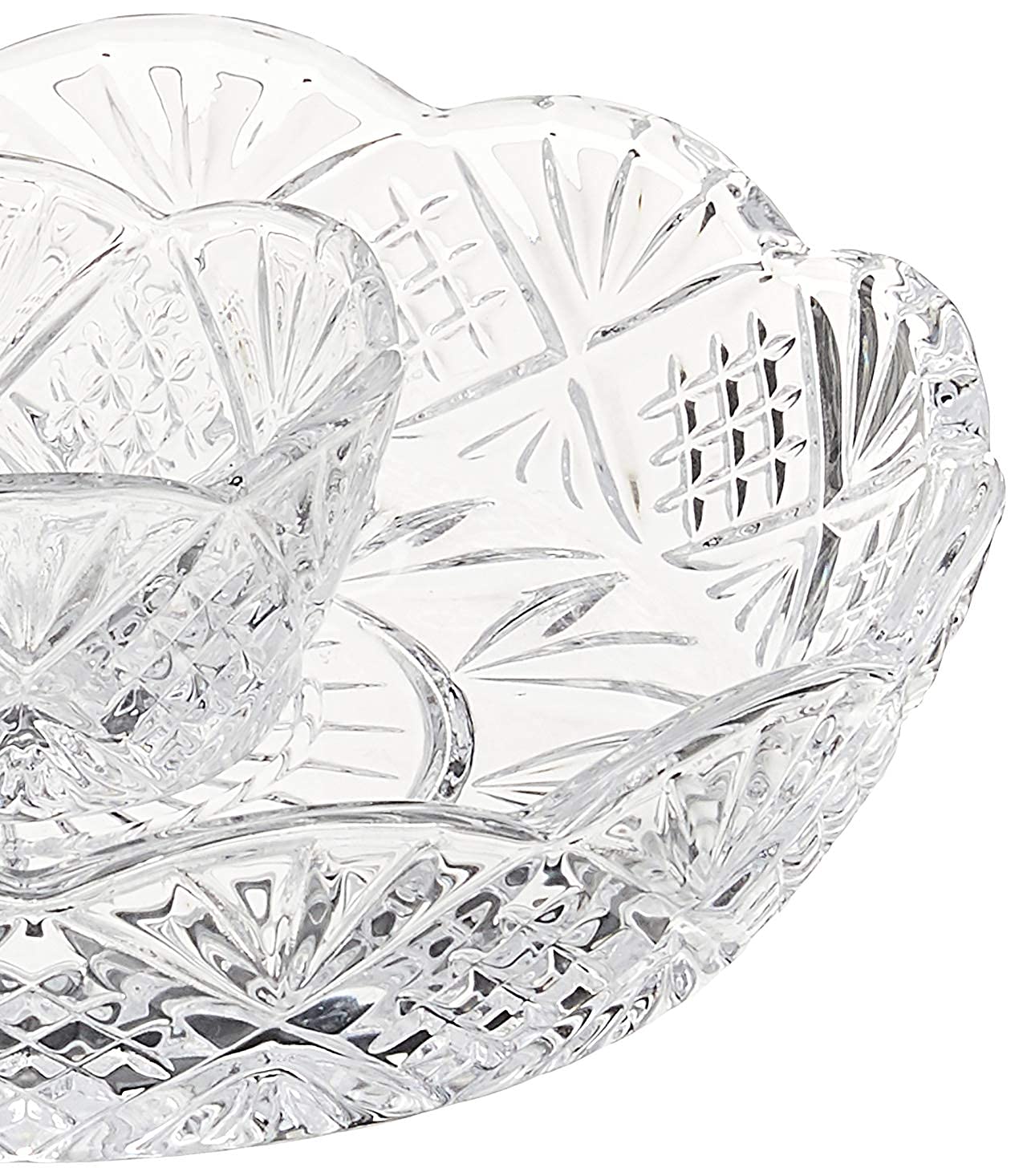 Godinger Silver Crystal Appetizer Serving Platter - Elegant Party Tray for Chips, Dips, Snacks & Hors d'oeuvres | Perfect for Entertaining, Wedding Receptions & Holiday Gatherings