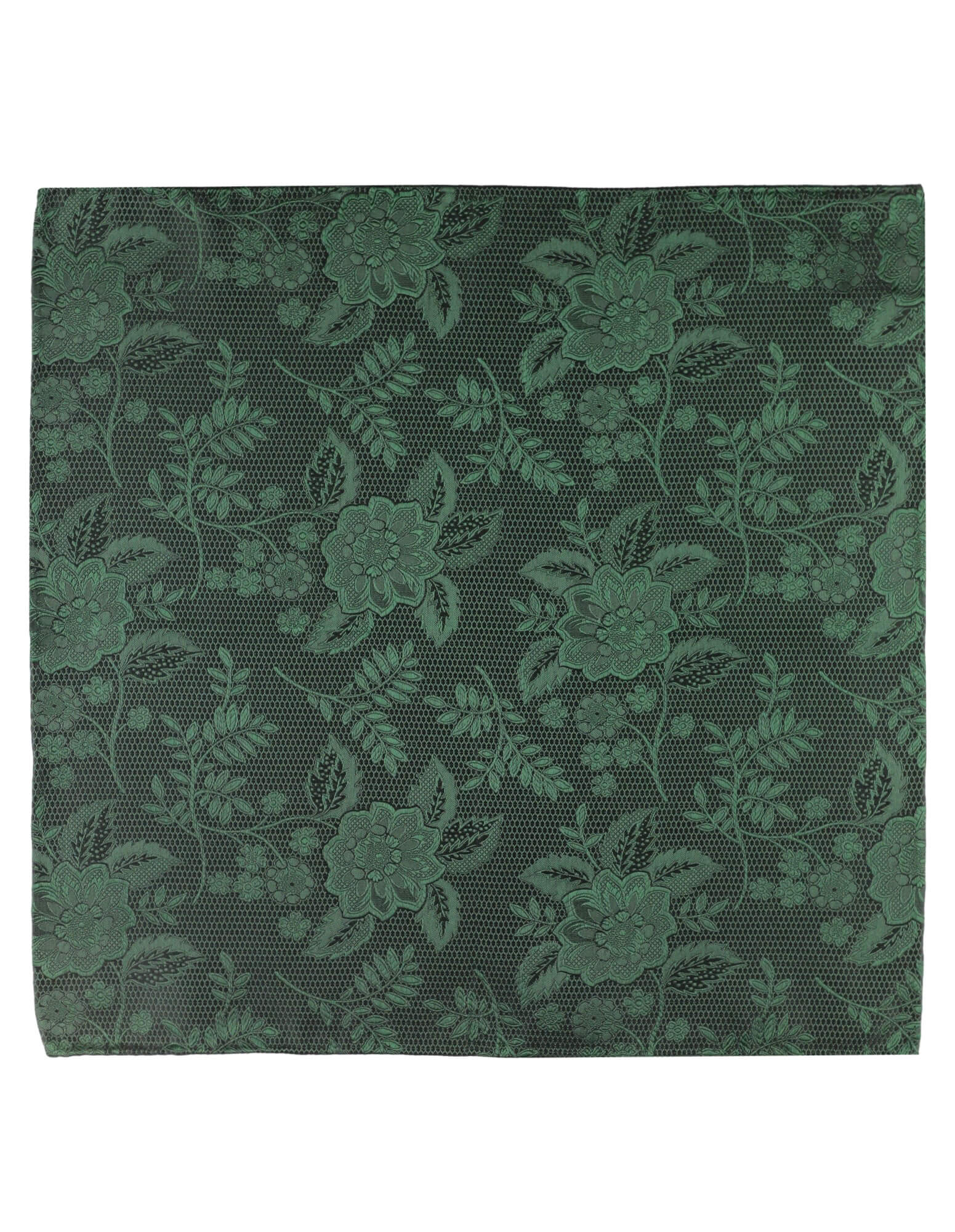 DÉCLIC Kontur Pocket Square - Green Silk Handkerchief for Men's Suits | Perfect for Weddings, Business Meetings & Formal Events