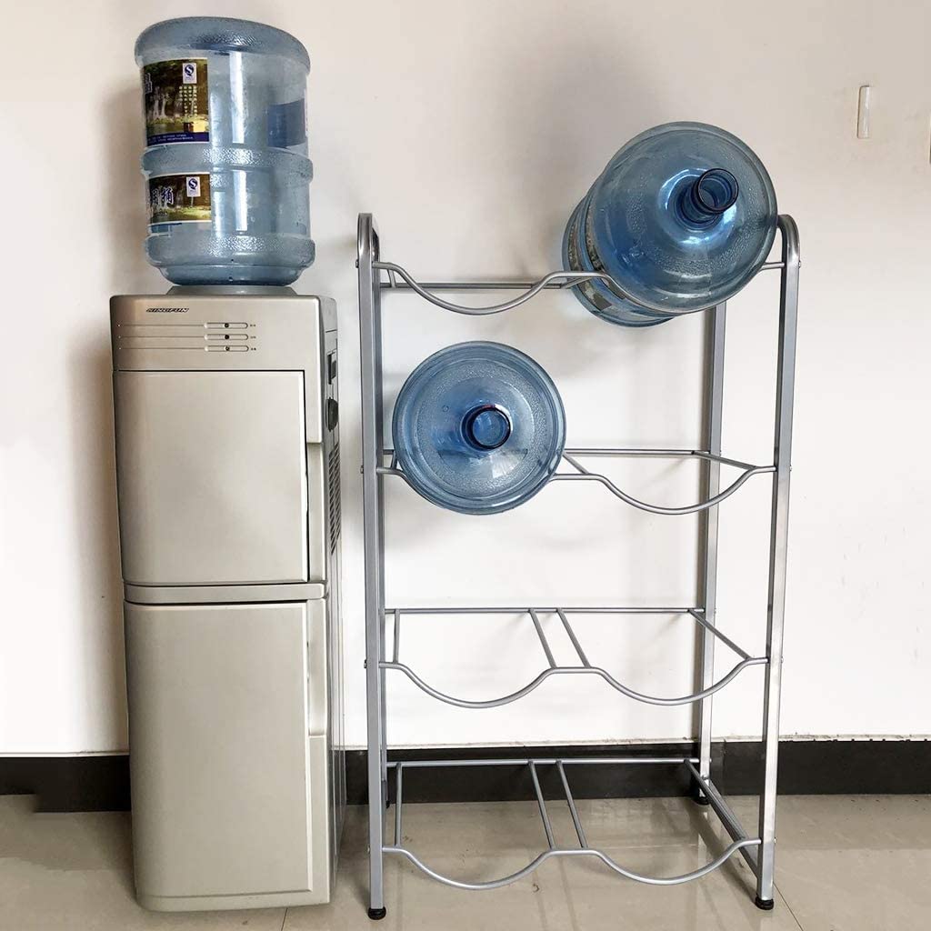 4-Tier Space-Saving 5-Gallon Water Jug Holder - Organizes 8 Bottles with Sturdy Water Dispenser Stand - Perfect for Home, Office, or Pantry Storage