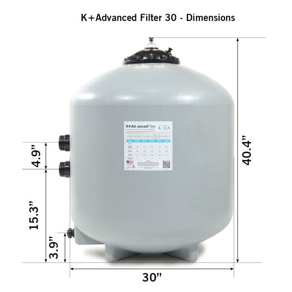 Evolution Aqua K+ Advanced Pressure Filter 30 - High Efficiency Pond Filter for Koi & Garden Ponds | Perfect for Water Clarity & Fish Health Maintenance