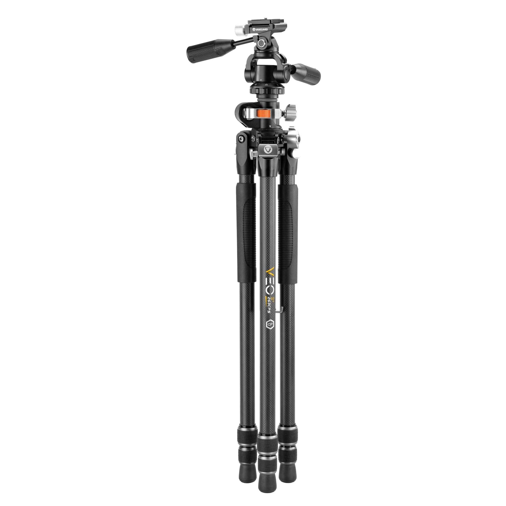 VEO 3+ 263CPS Multi-Angle Carbon Fiber Tripod with PH 38S Pan Head - Lightweight Travel Tripod for DSLR Cameras, Video Shooting & Outdoor Photography