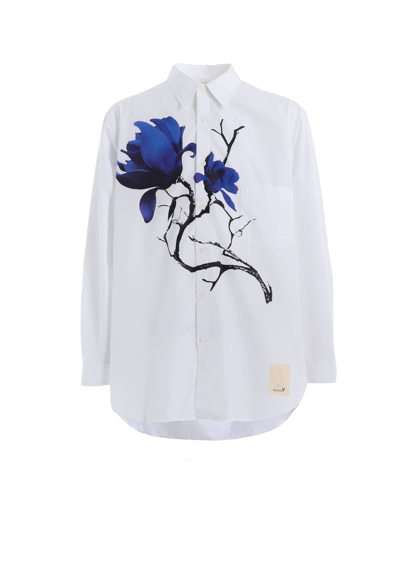 Premium Cotton Broadcloth Magnolia Floral Print Oversized Shirt for Women - Casual Loose Fit Blouse for Spring & Summer Outfits