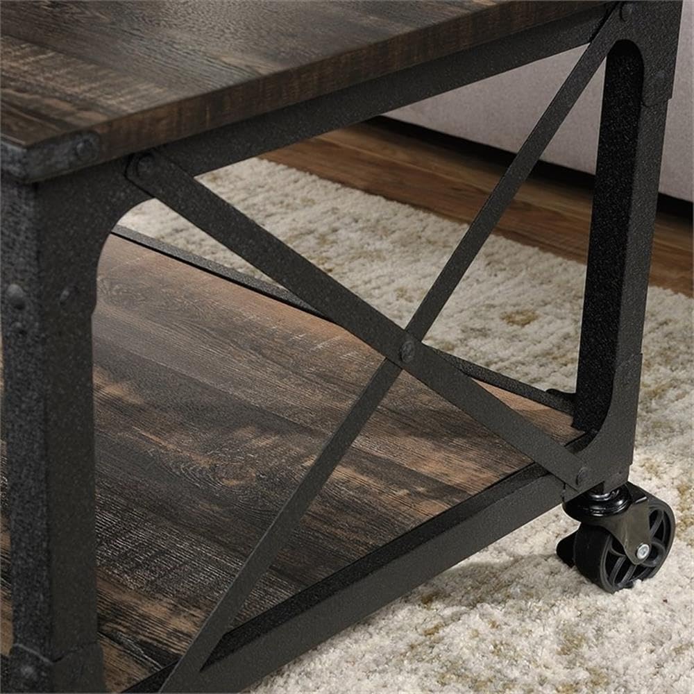 Pemberly Row Modern Coffee Table in Carbon Oak Finish - Perfect for Living Room, Office, and Lounge Areas