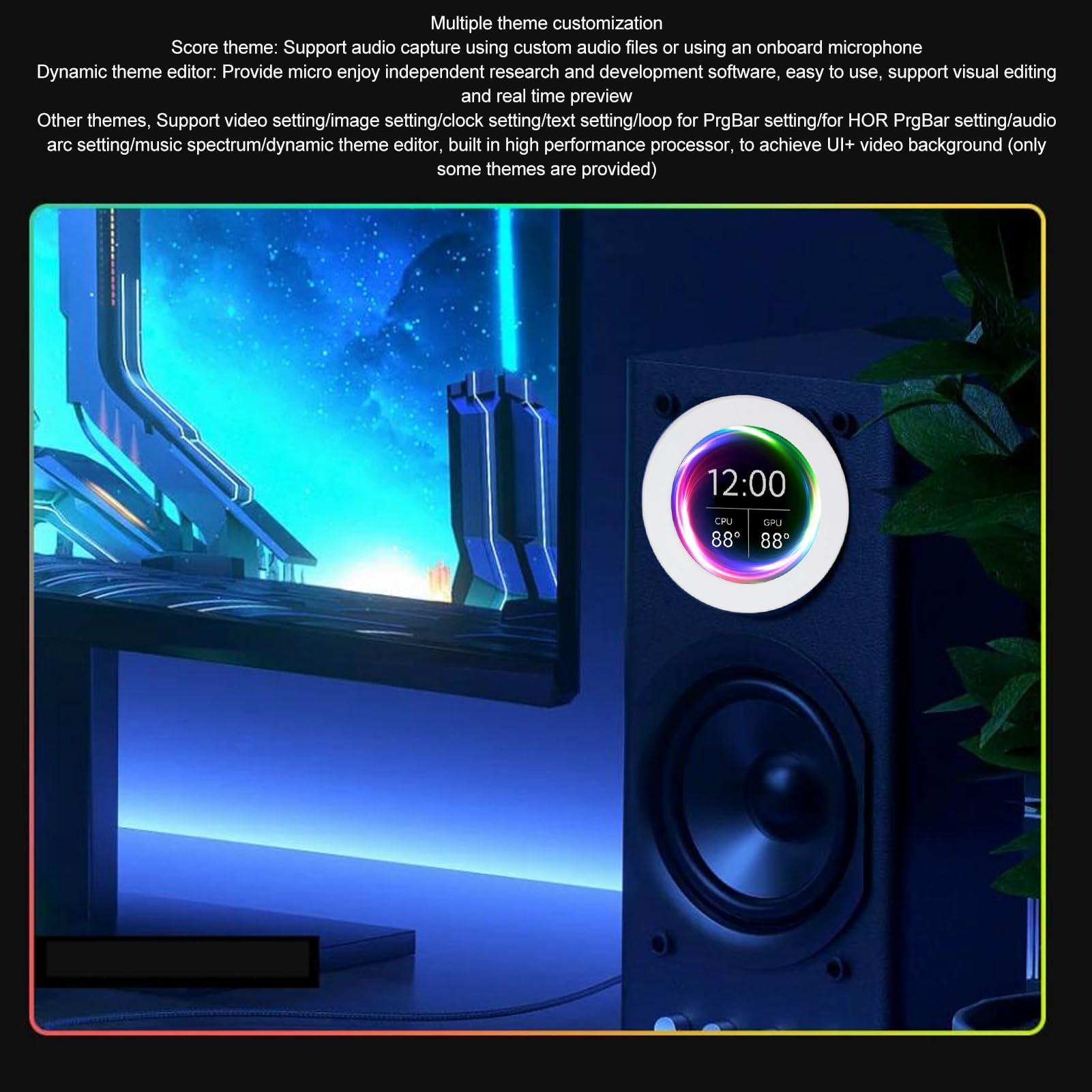 Annadue 2.1 AIO Computer Temperature Monitor with LCD Display - CPU Cooler Upgrade Kit for PC Water Cooling Systems - AIDA64 Compatible Sensor Panel (White) - Perfect for Gaming PCs, Workstations & Custom Builds