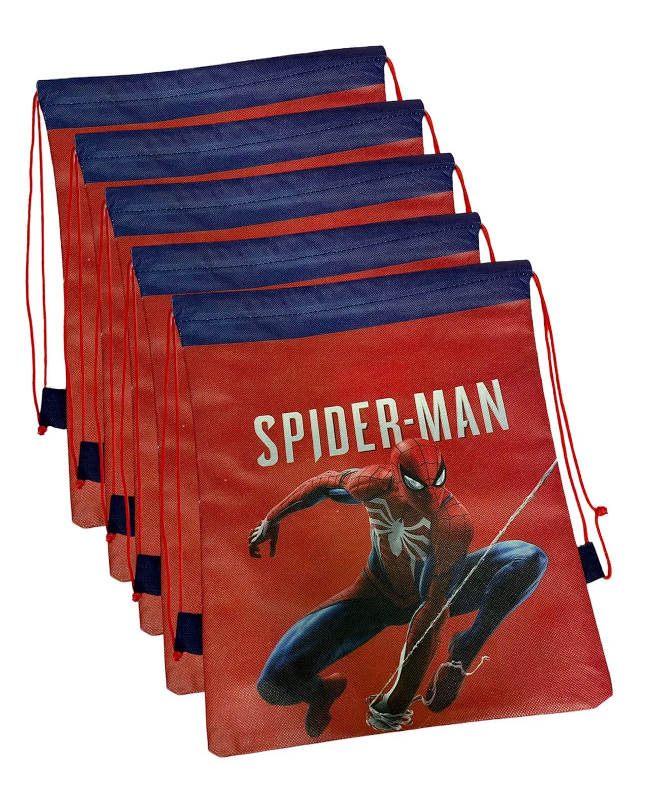 Spider-Man Themed 10-Piece Party Favor Gift Bags Set - Superhero Cartoon Drawstring Backpacks for Kids Birthday Party Supplies | Perfect for Return Gifts, Goodie Bags & Superhero-Themed Celebrations
