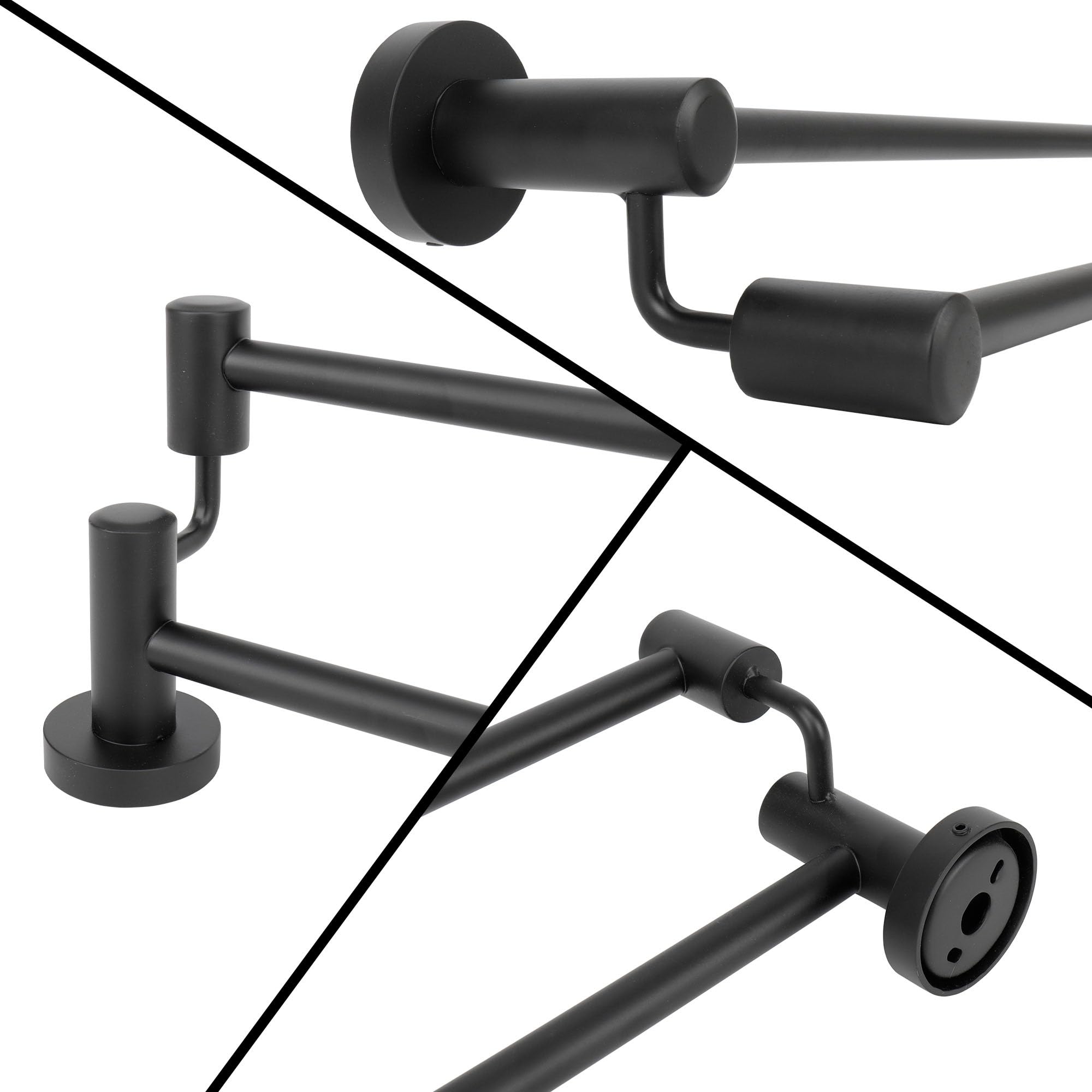 TocTen 24IN Double Bath Towel Bar - Heavy Duty SUS304 Stainless Steel Towel Rack for Bathroom, Wall Mounted Towel Holder for Bath & Shower - Perfect for Spa, Hotel, and Home Bathroom Accessories (Black)