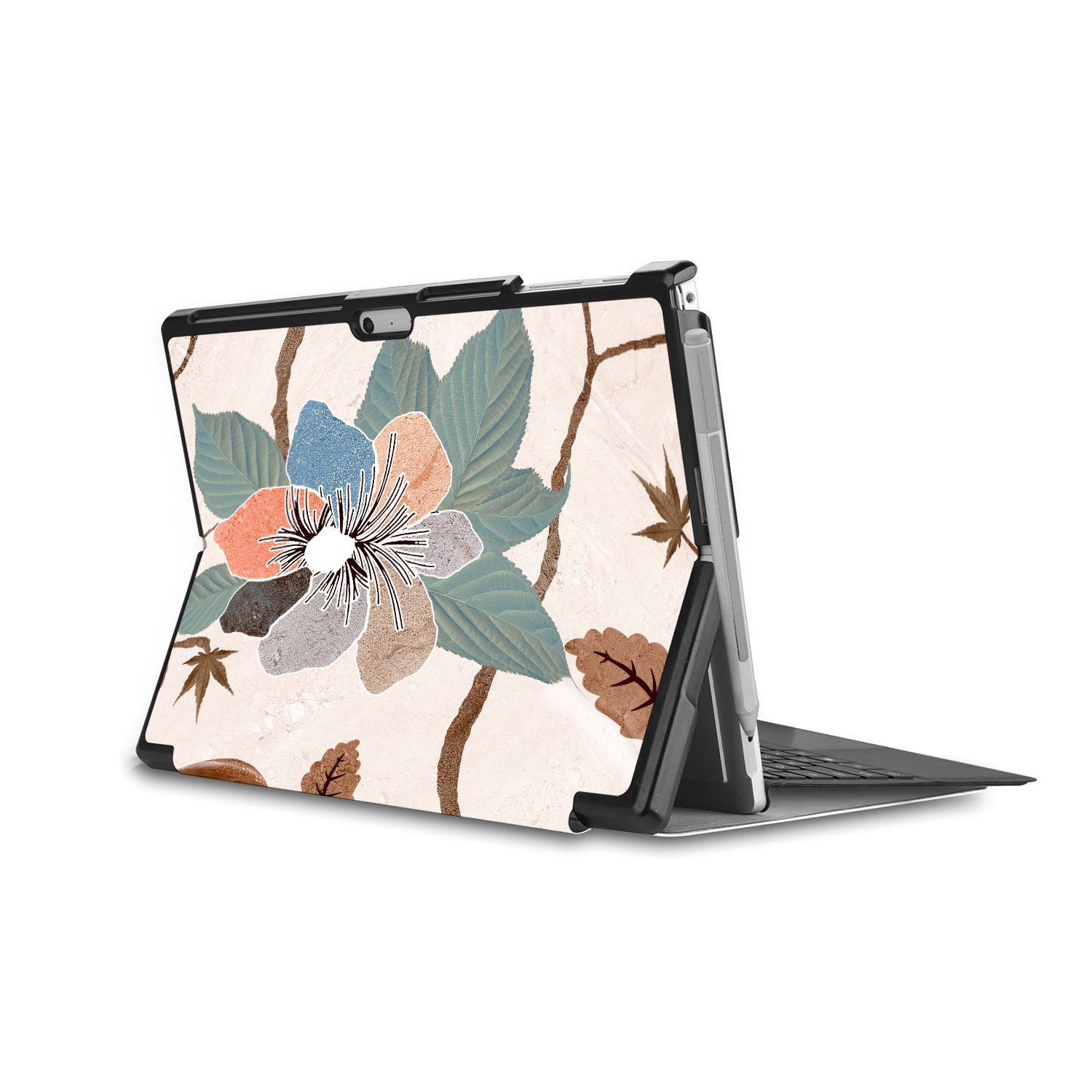 Microsoft Surface Case with Artistic Flower Design - Slim Protective Cover for Surface Pro 7/6/5/4/3 - Perfect for Work, School & Travel