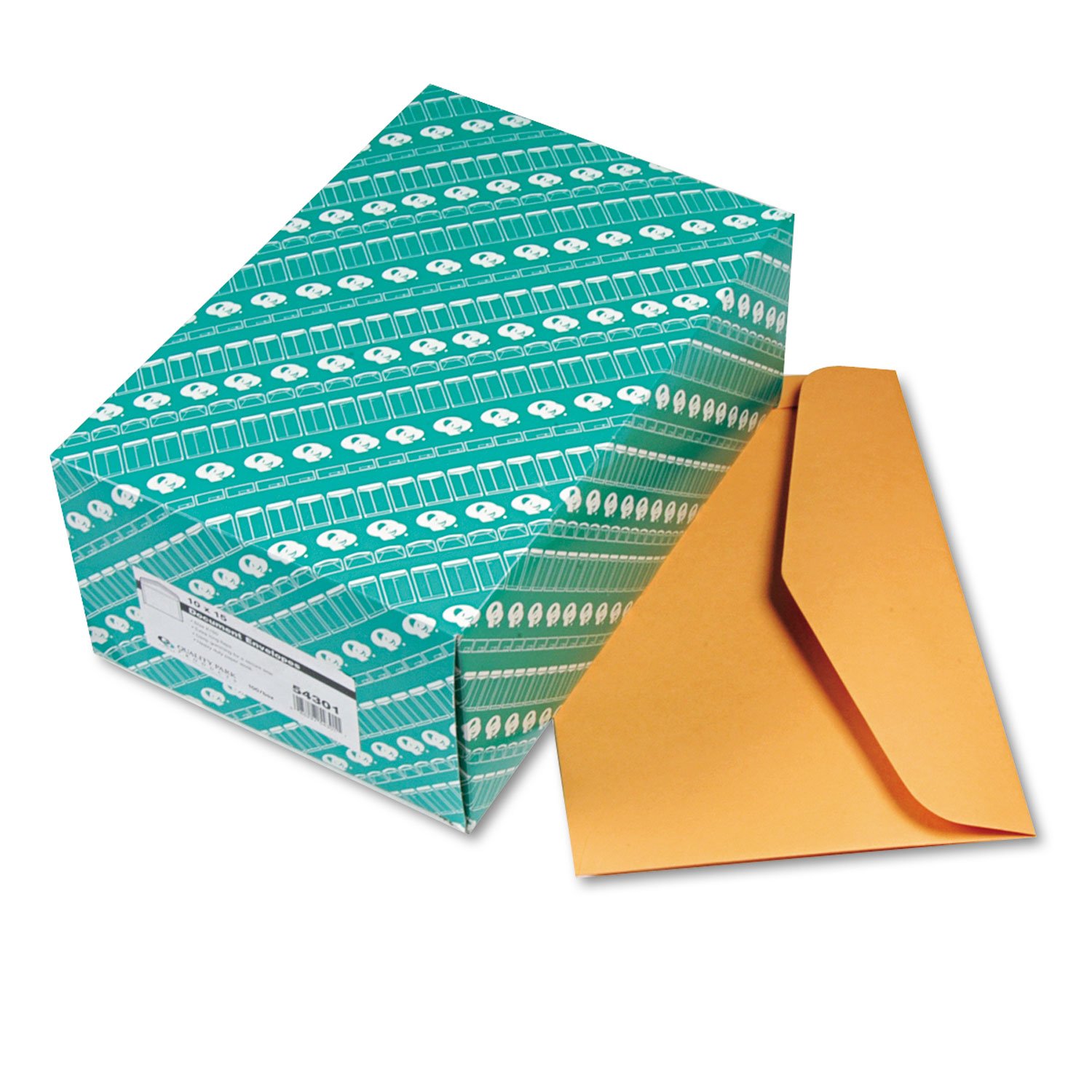 Quality Park 54301 Heavy-Duty Kraft Document Envelopes 10x15 Inches (100 Pack) - Secure Mailing & File Storage for Office & Business Use