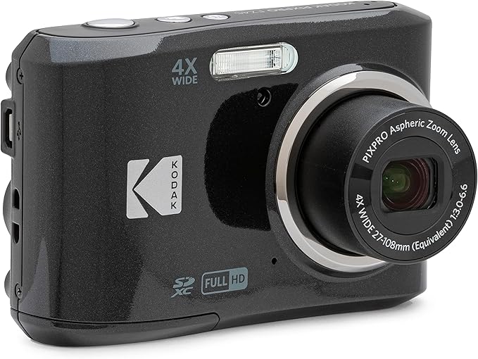 Kodak PIXPRO FZ45 16MP Digital Camera with 4X Optical Zoom & 1080P HD Video - Black - Perfect for Travel, Vlogging, and Family Photography