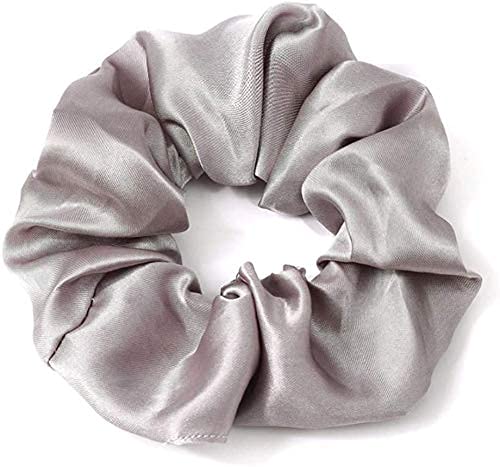 FAMEZA 6-Piece Satin Silk Scrunchies for Women - Soft No-Slip Hair Ties, Ponytail Holders Gentle on Hair (Perfect for Workouts, Office & Everyday Use)