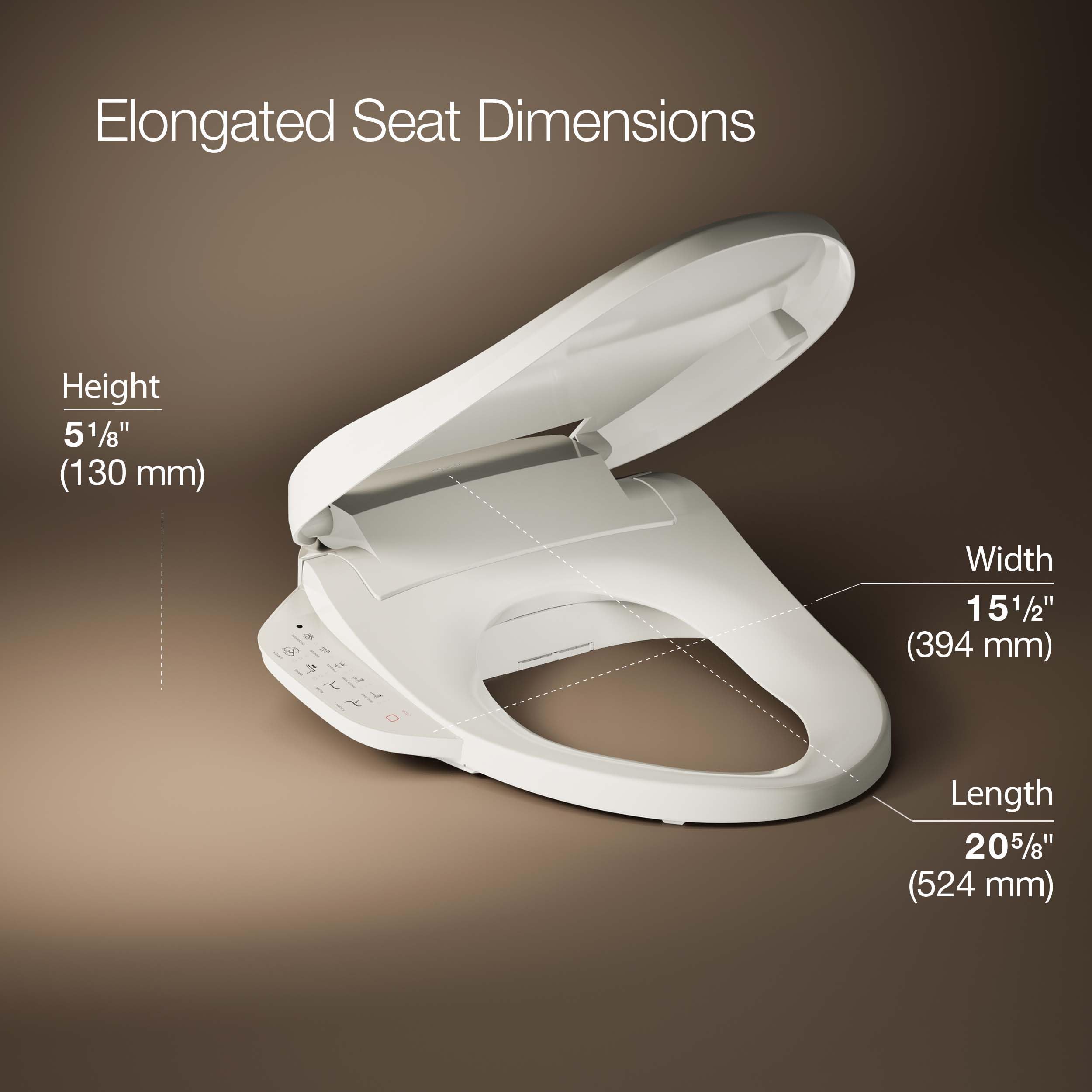 KOHLER PureWash E590 Elongated Heated Bidet Toilet Seat - White with Side Panel, Quiet Close Lid, Self-Cleaning Nozzle, Adjustable Water Pressure & Nightlight - Easy DIY Installation for Bathroom Upgrade (Perfect for Modern Homes & Luxury Bathrooms)