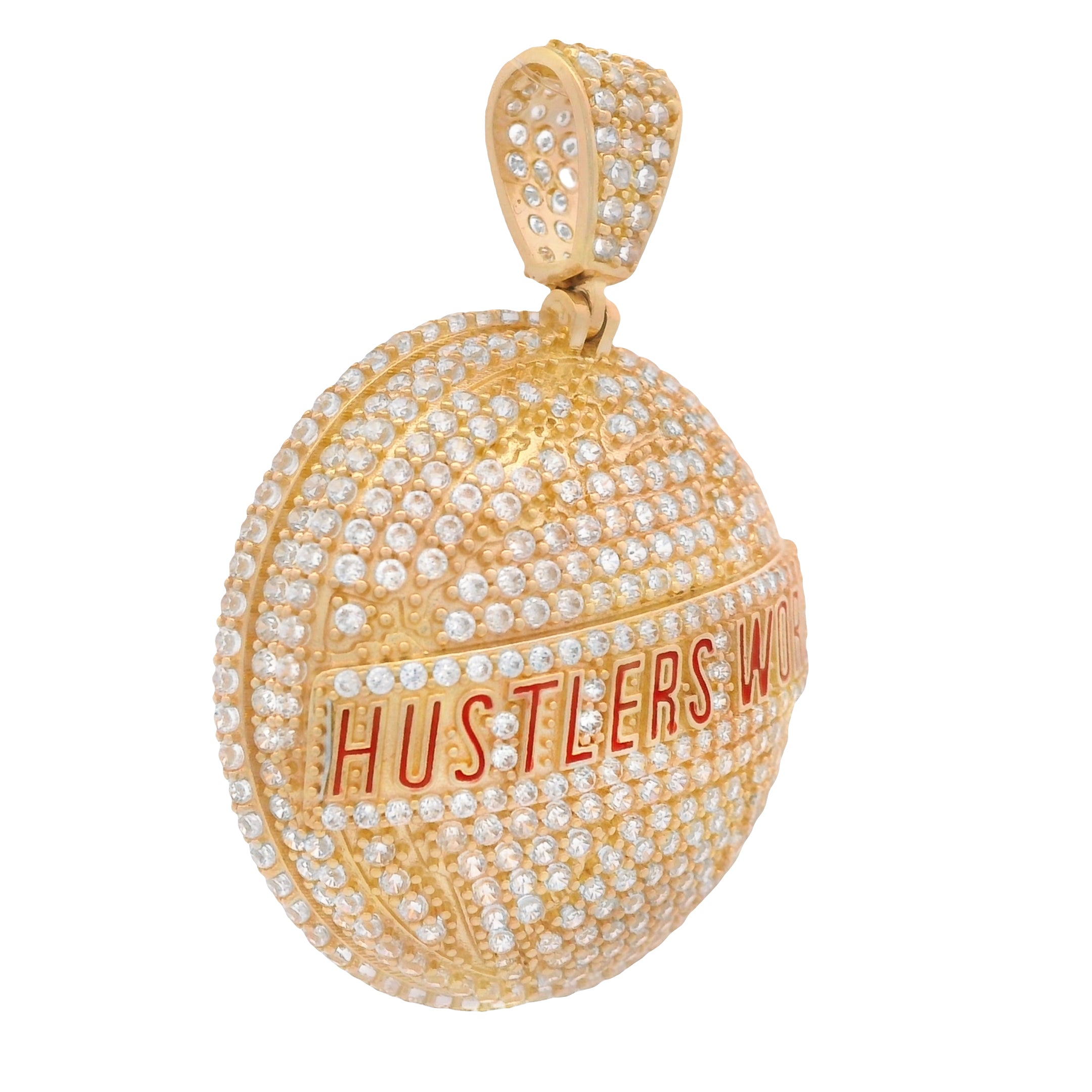 14K Gold Hustlers World CZ Pendant Necklace - JTJ™ Jewelry for Men & Women | Perfect for Gifts, Parties, and Everyday Wear