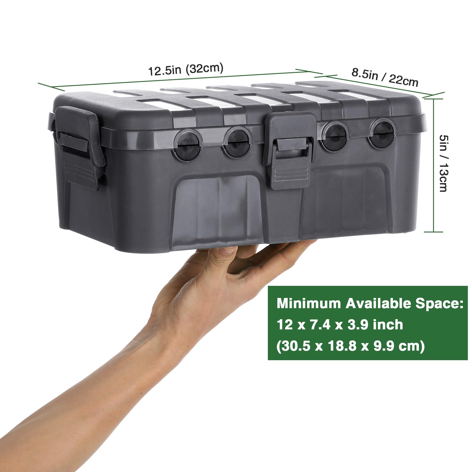 Flemoon IP54 Waterproof Storage Box - Large Capacity Outdoor Weatherproof Container for Camping, Hiking & Beach (Gray)