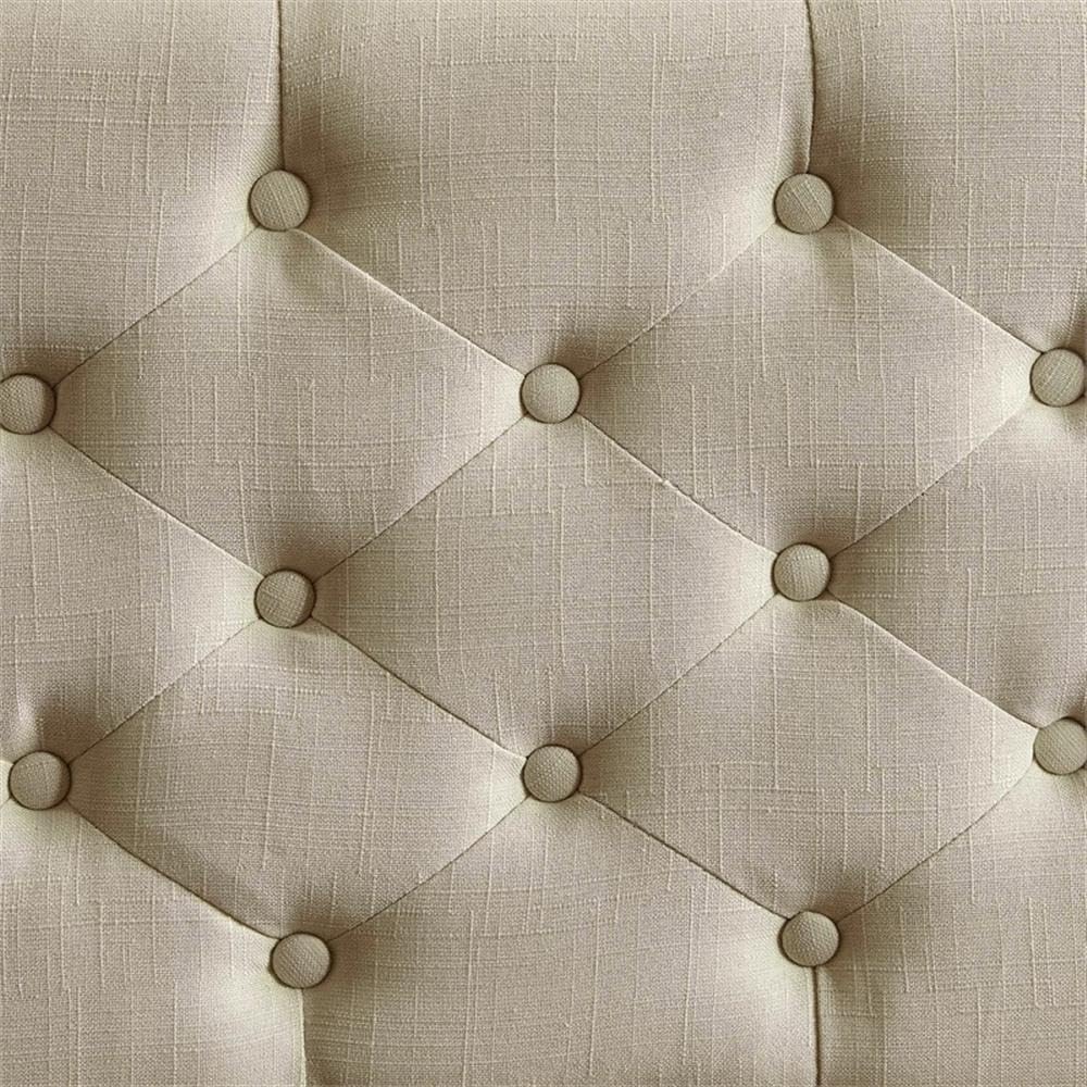 Elle Decor Collette Tufted Storage Bench - Cream Ottoman for Bedroom & Living Room