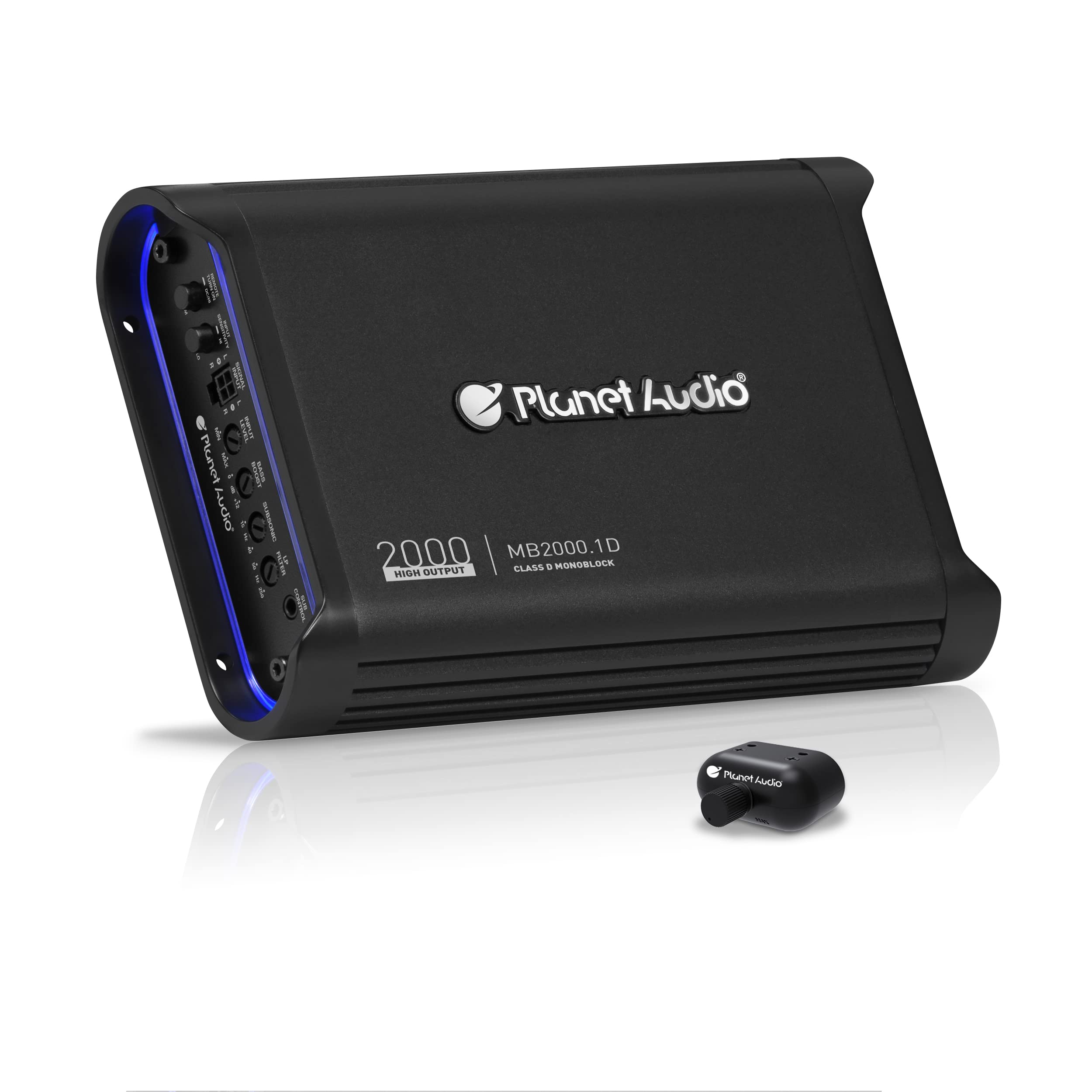 Planet Audio MB2000.1D 2000W Class D Monoblock Car Amplifier - 1 Ohm Stable, MOSFET Power Supply, High Output for Car Speakers & Subwoofers | Perfect for Car Audio Systems & Bass Upgrades