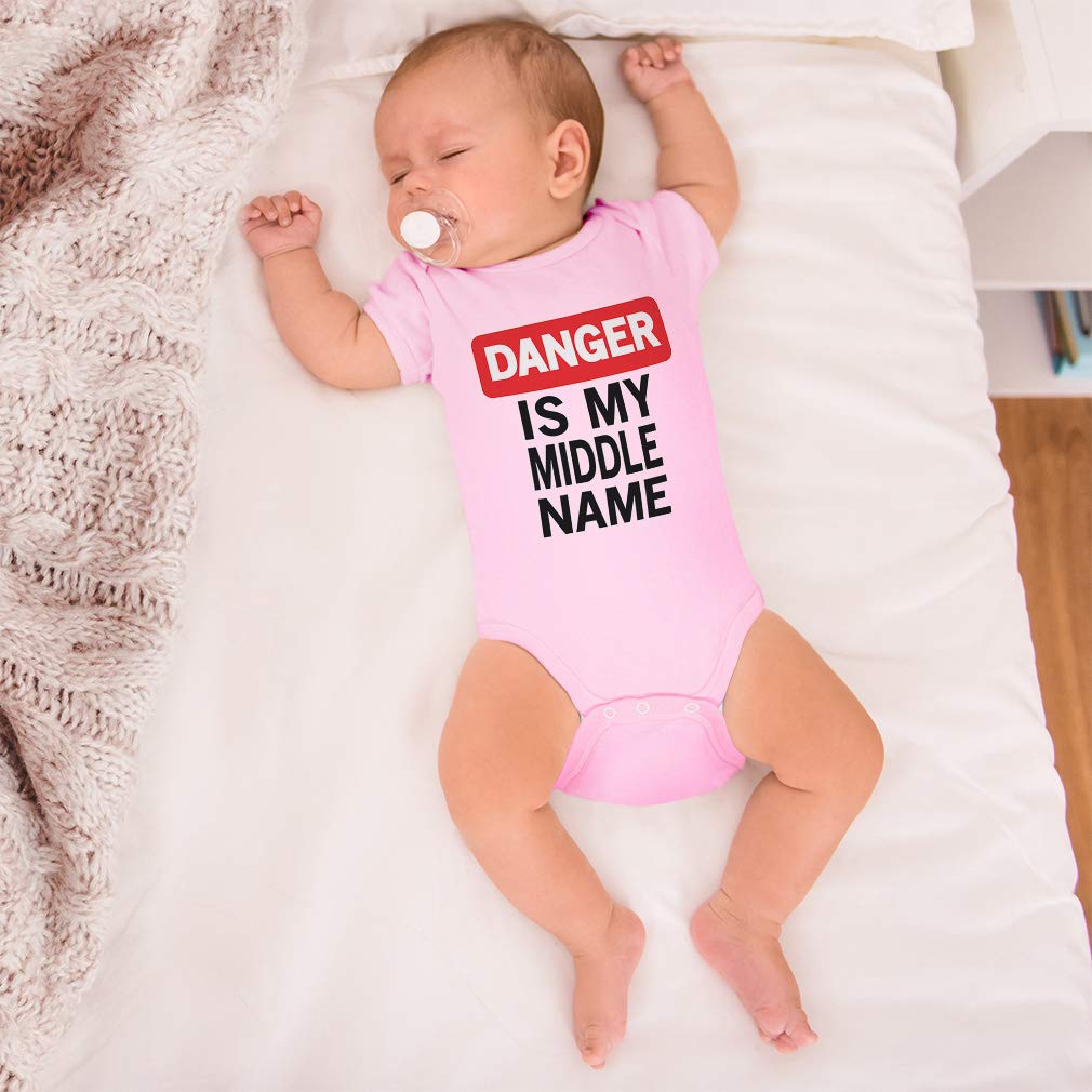 Funny Baby Bodysuit - 'Danger Is My Middle Name' Cute Cotton Onesie for Boys & Girls | Perfect for Playtime, Parties & Photo Shoots