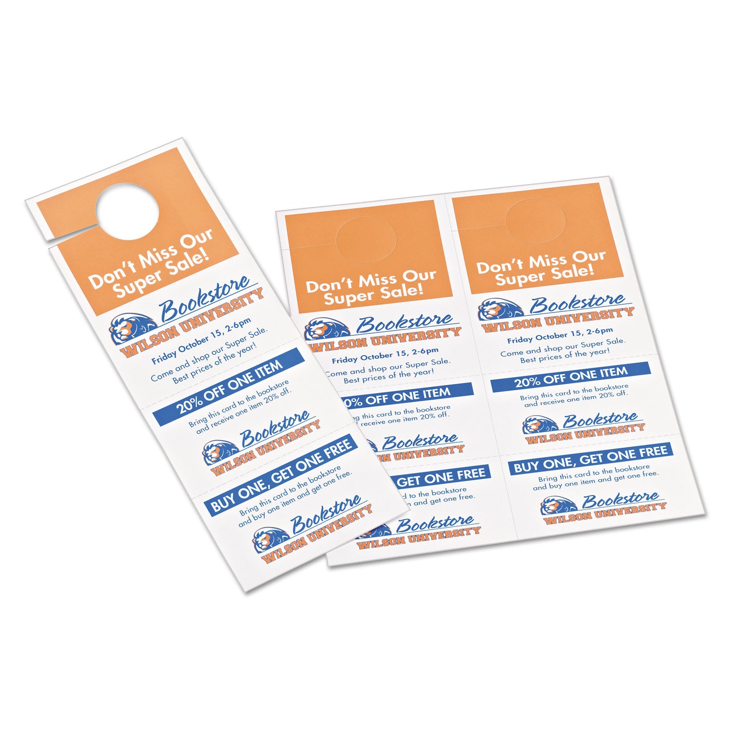 Avery® White Door Hanger with Tear Away Cards - 4.25