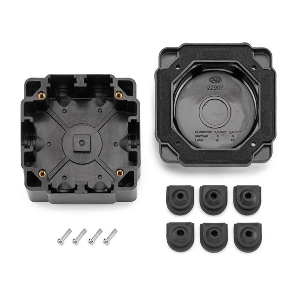 Black Bakelite IP44 Junction Box - Durable Electrical Connector for Home, Garage & Outdoor Wiring Projects