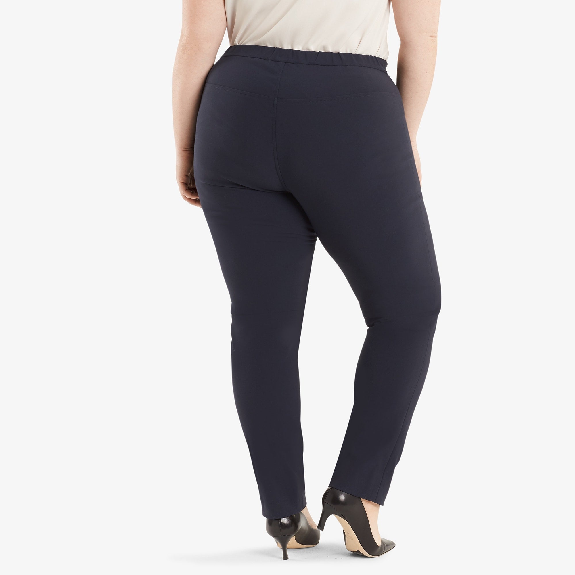 Foster Cigarette Pants for Women - High Waist PowerStretch Slim Fit Trousers in Dark Navy | Perfect for Yoga, Workouts & Casual Wear