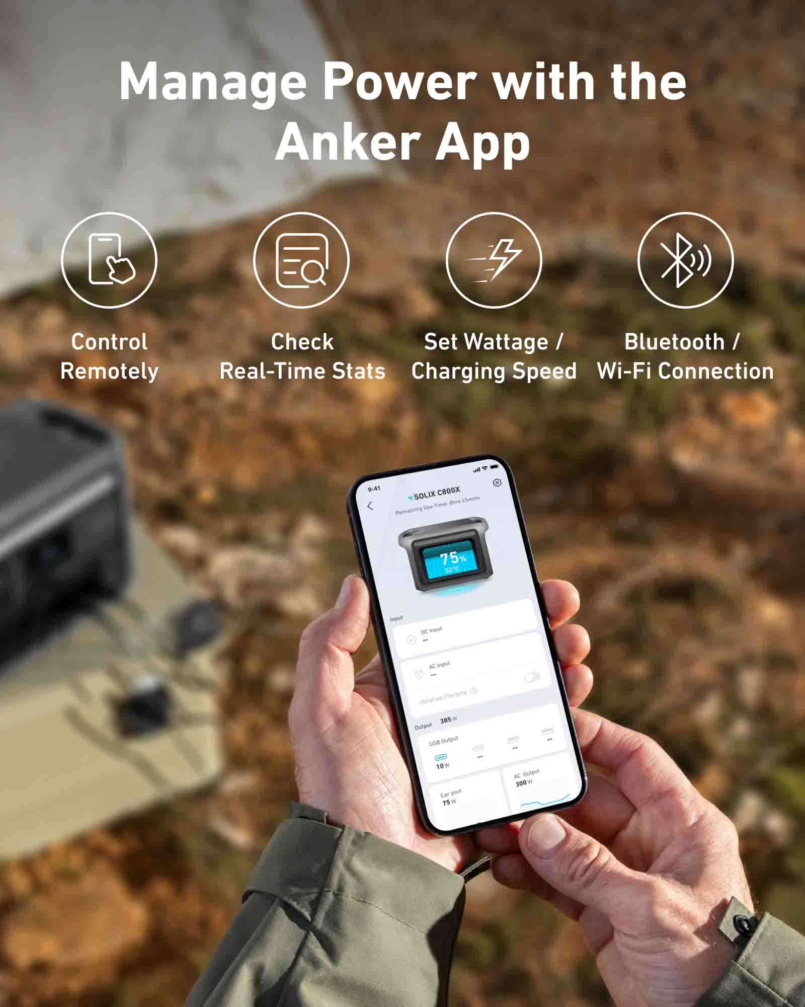 Anker SOLIX C800X 768Wh 1200W Portable Power Station - Solar Generator for Camping, RV, Emergency Backup & Off-Grid Power Supply