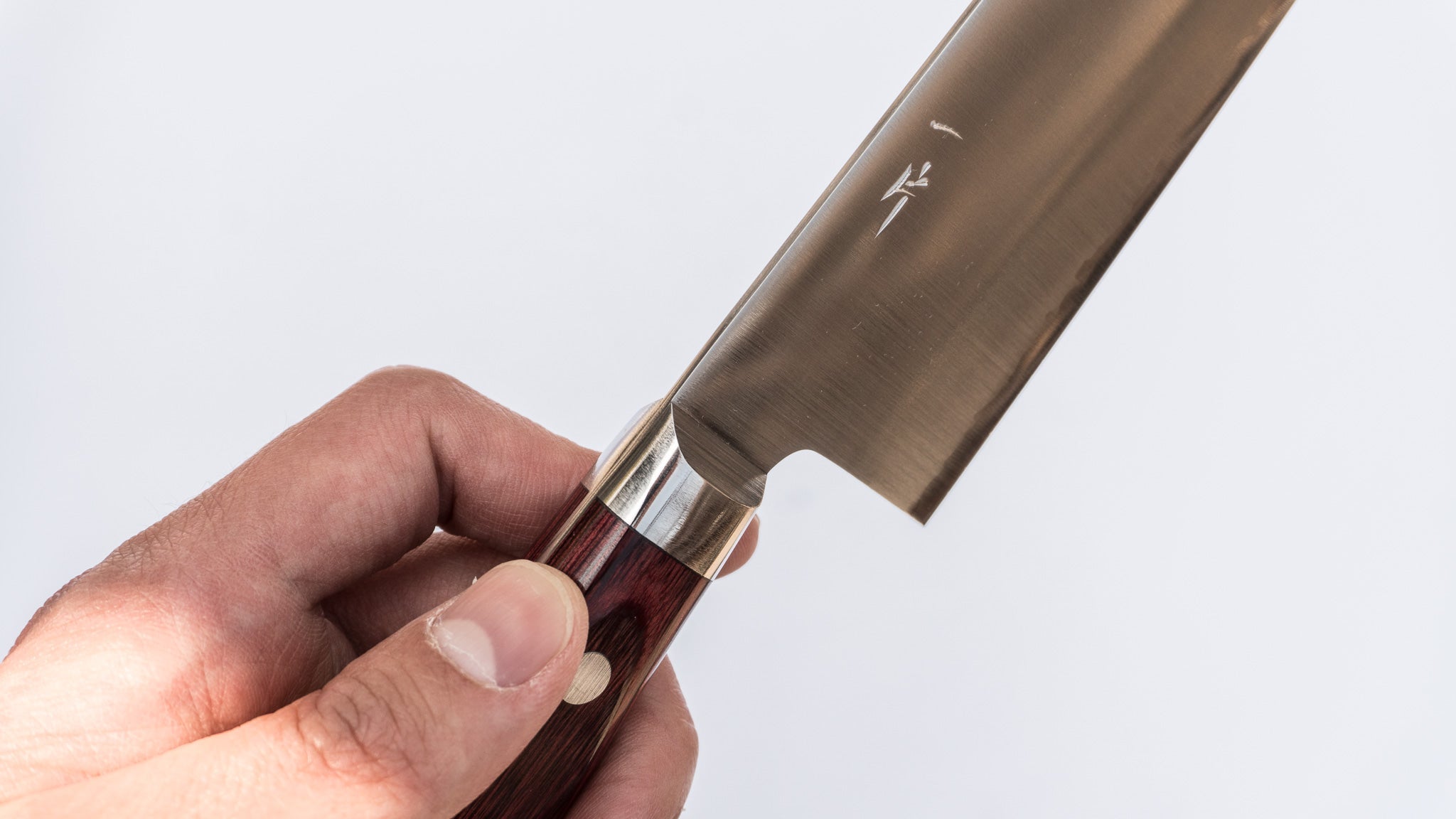 Hitohira TP Santoku Knife 170mm with Wine Pakka Handle - Premium Japanese Kitchen Knife for Slicing, Dicing, and Chopping Vegetables, Meat, and Fish - Ideal for Home Chefs and Professional Cooks