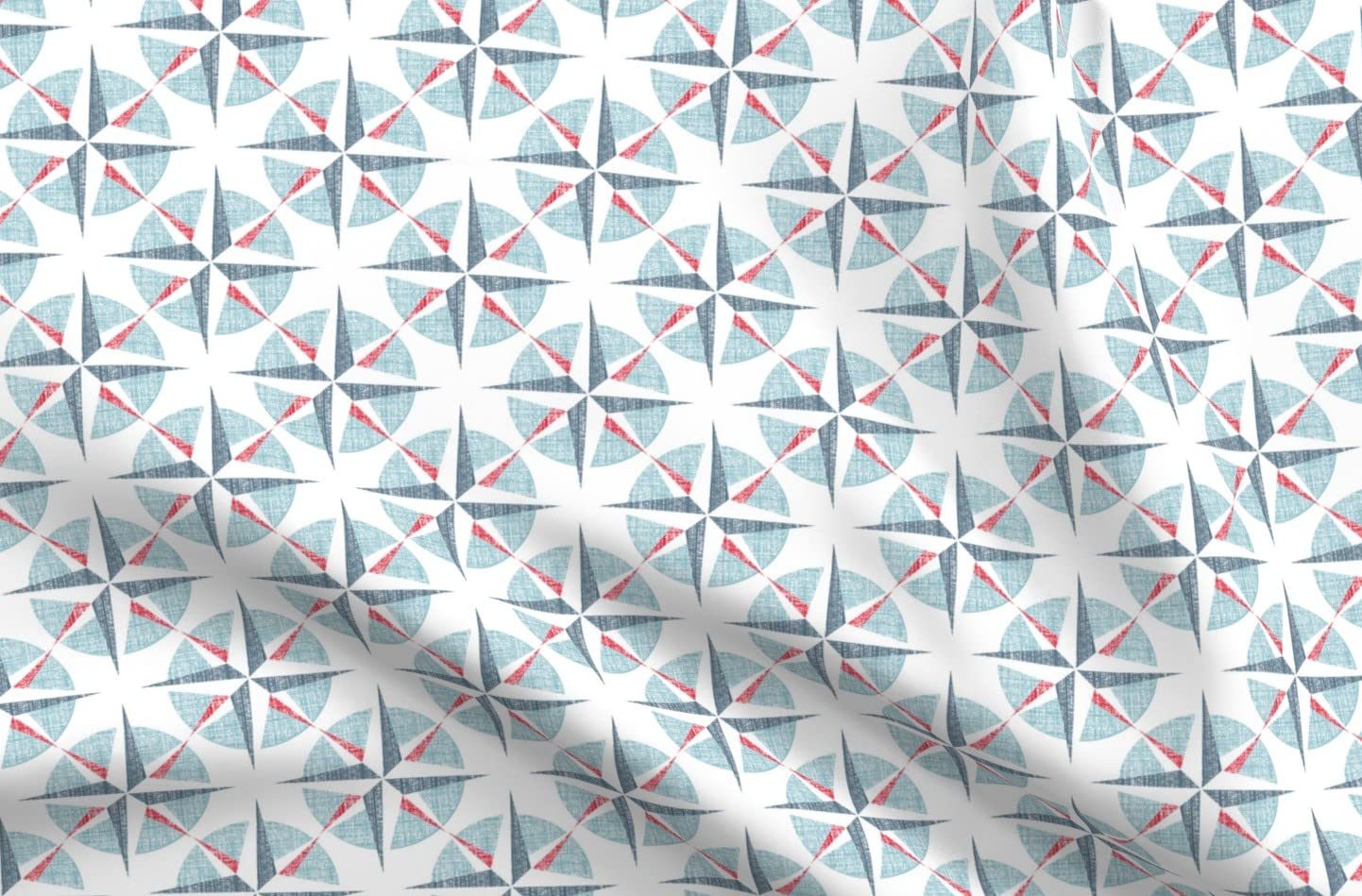 Art Deco Ocean Sea Printed Minky Fabric by The Yard - Soft Plush Material for Sewing Baby Blankets, Quilt Backing & DIY Projects - Perfect for Nursery Decor, Home Decor & Crafting