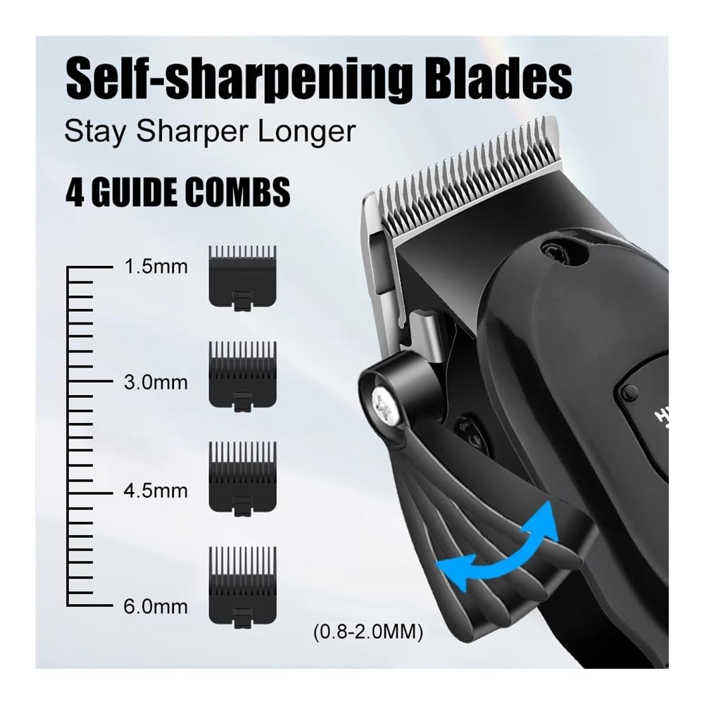 Professional HYN-212 Electric Hair Clipper & Trimmer for Men - Barber Shop Quality Hair Cutting Machine with Scissors Push Design | Perfect for Home Grooming & Salon Styling