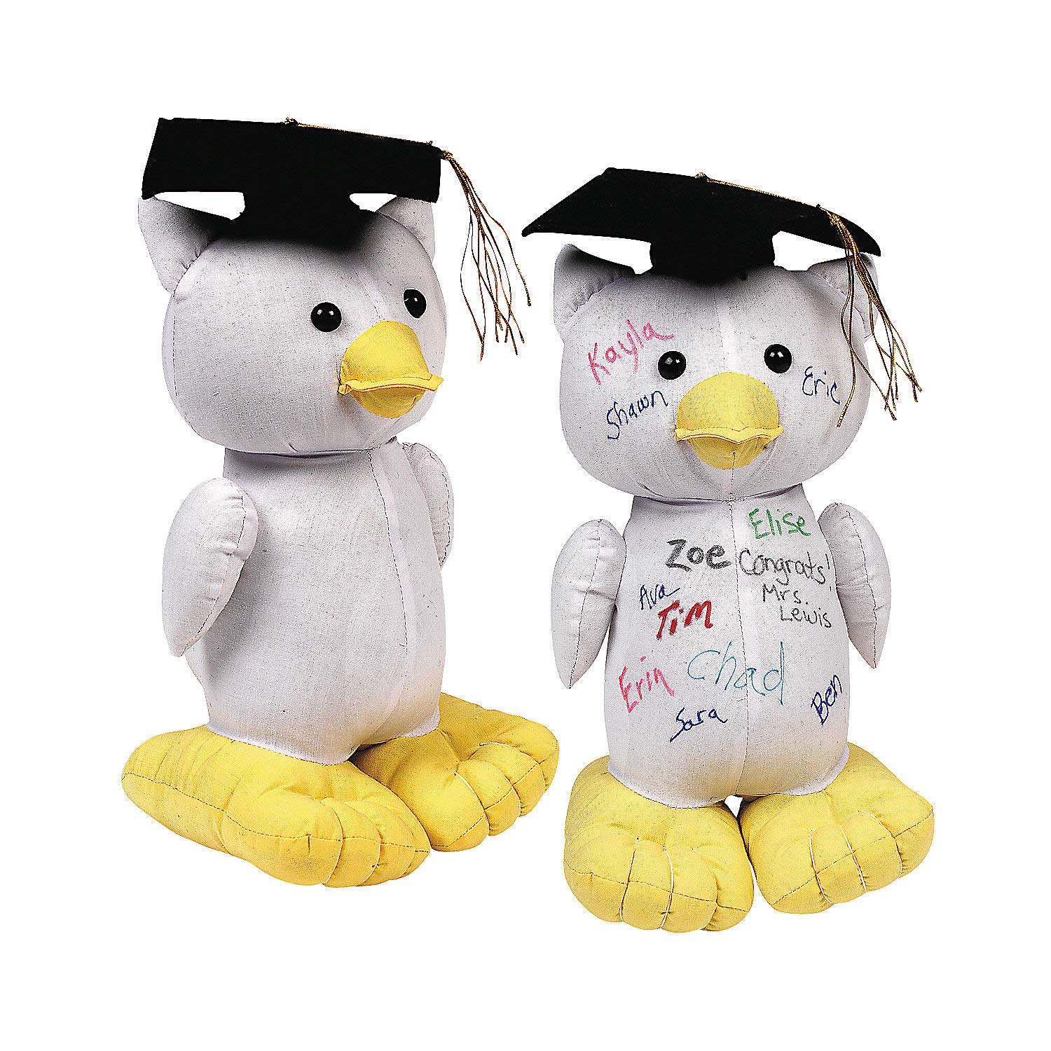 Fun Express Graduation Autograph Owl Plush Toy - Stuffed Keepsake for Signing - Perfect for Graduation Parties & School Celebrations