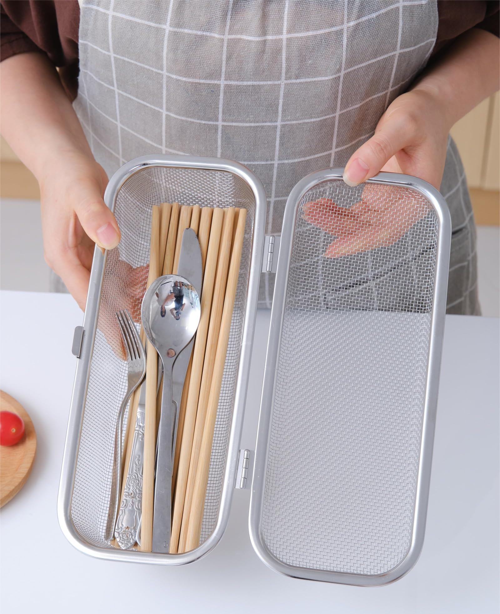 Stainless Steel Dishwasher Silverware Basket - Replacement Utensil Holder with Mesh Drain for Small Kitchen Items | Perfect for Organizing Cutlery, Baby Bottles & Kitchen Tools