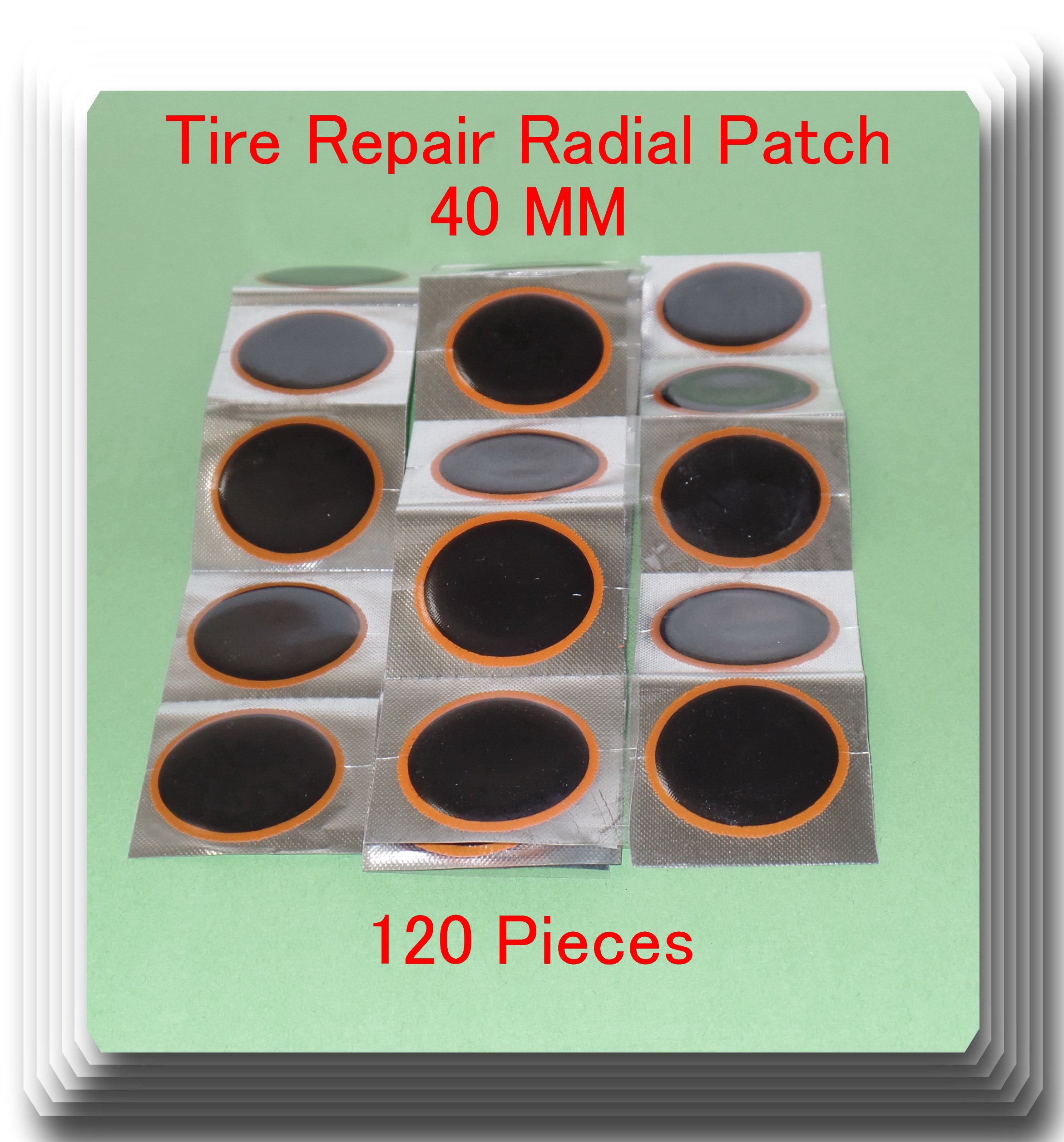 120 Pieces TP-040 Round Radial Tire Repair Patches (40mm) - Small Size Rubber Tire Puncture Repair Kit for Cars, Motorcycles & Bicycles - Perfect for Emergency Roadside Repairs & DIY Fixes